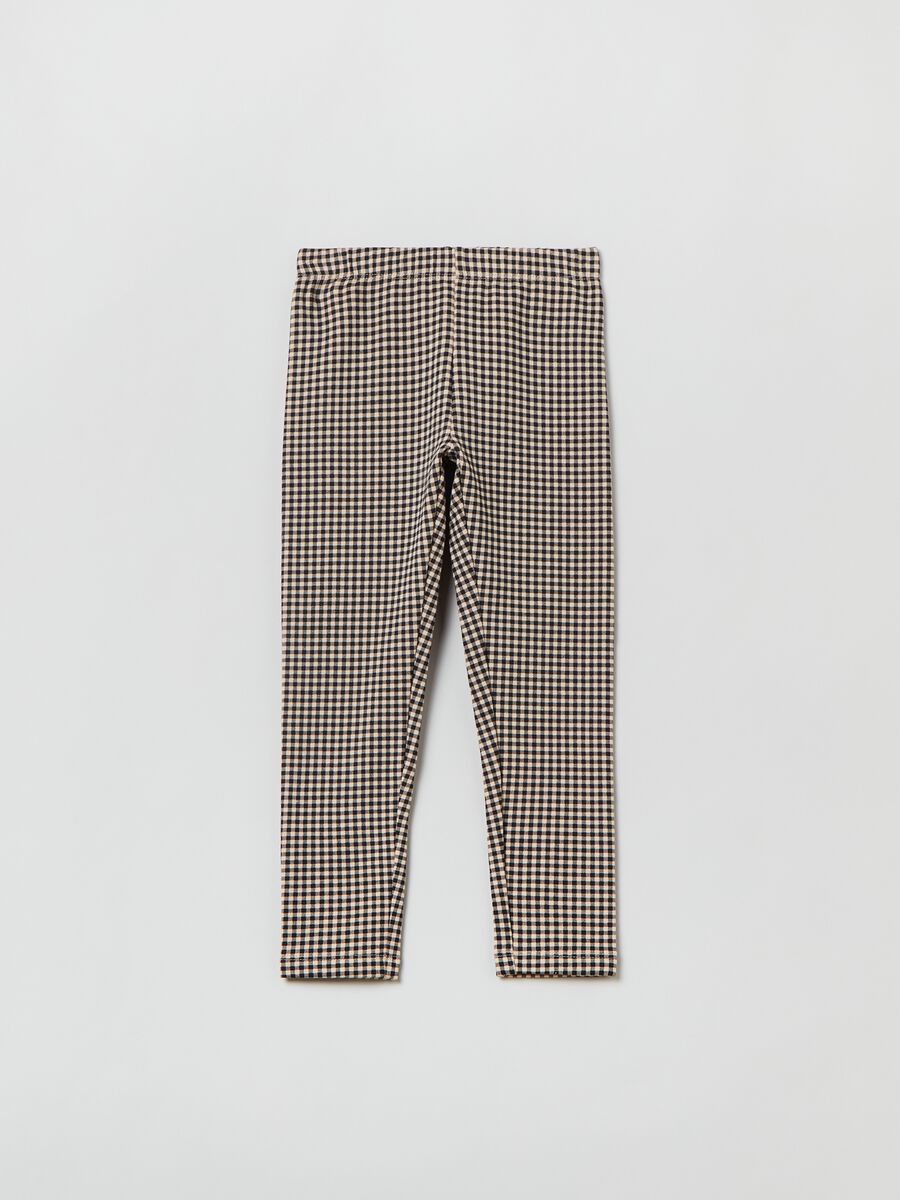 Leggings in cotone stretch con stampa_0
