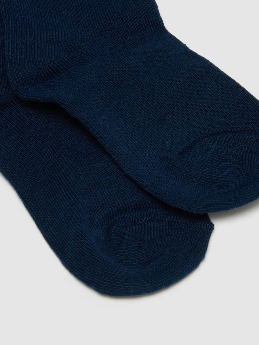 Tripack calze lunghe da bambino in misto cotone blu_2