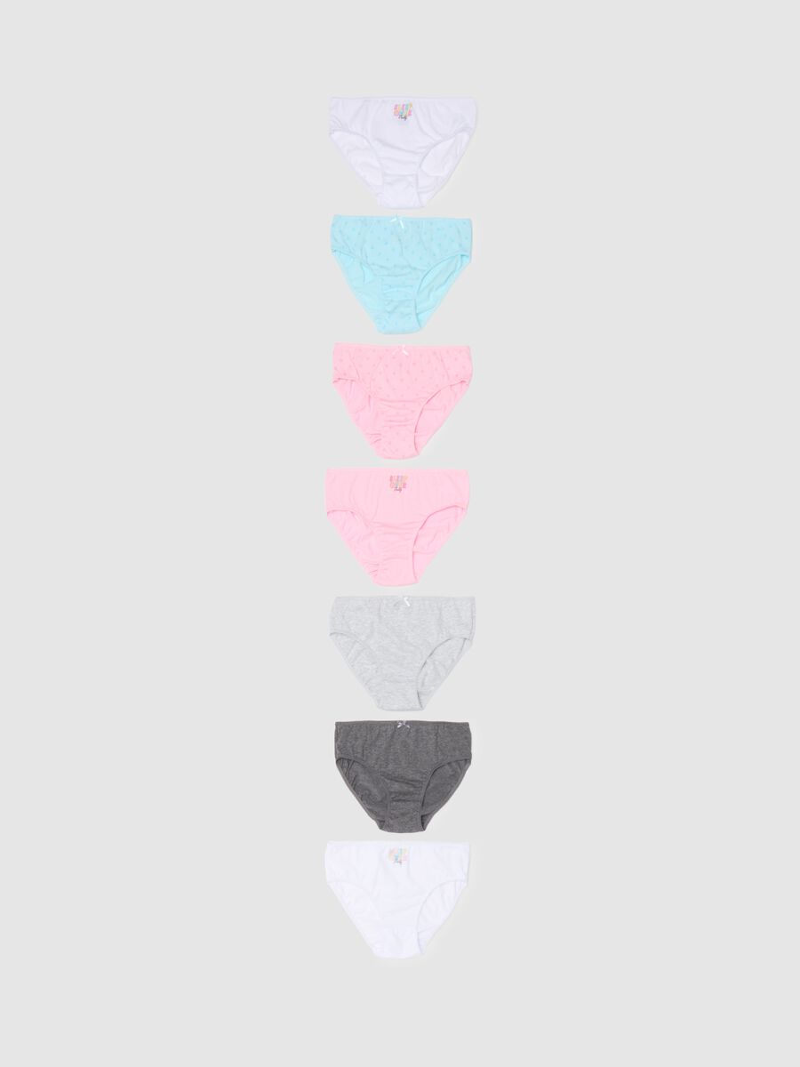Multipack sette slip in cotone con fiocchetto _0