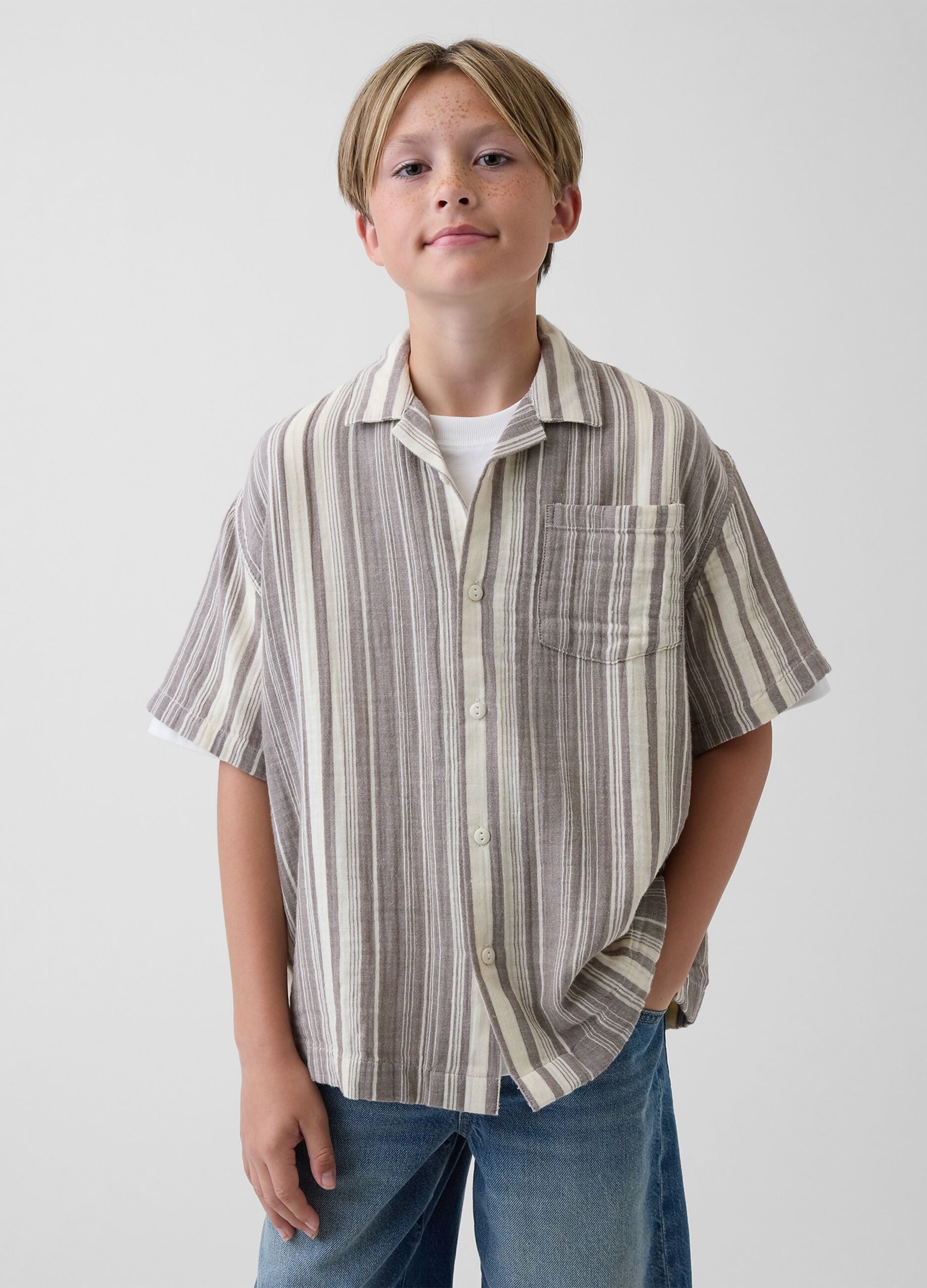 Pure cotton striped shirt