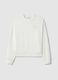 White crewneck sweatshirt in cotton blend regular fit with writing_4