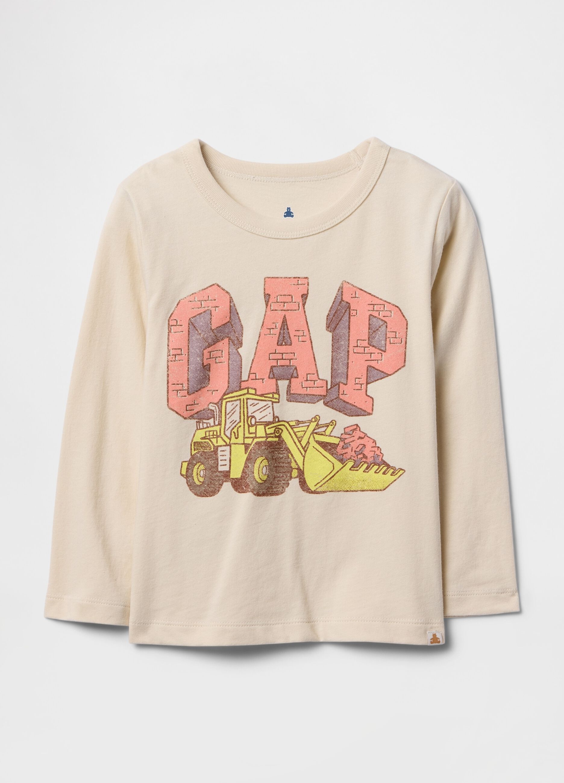 Beige T-shirt with GAP print and excavator