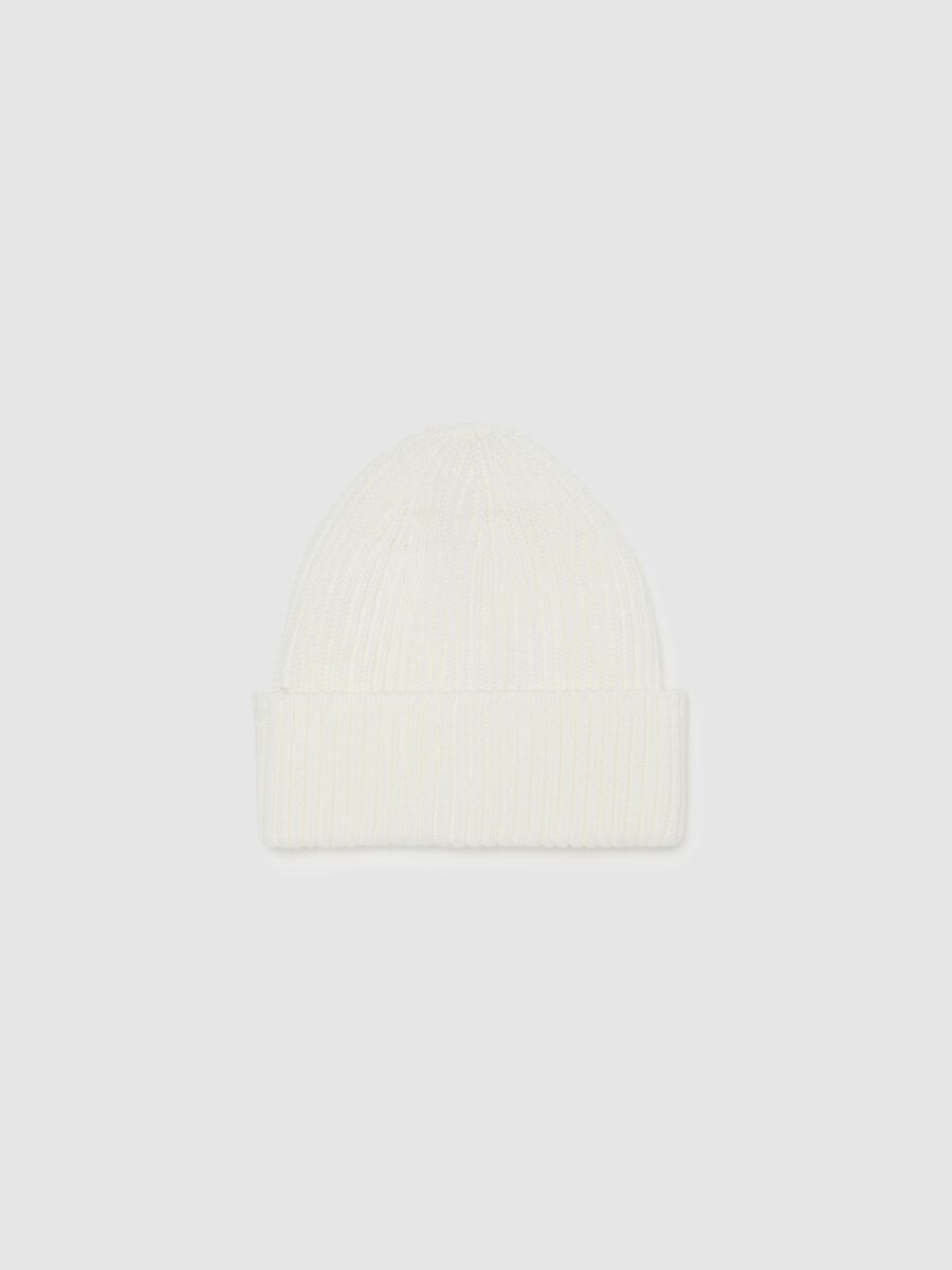Ribbed hat with turn-up_0