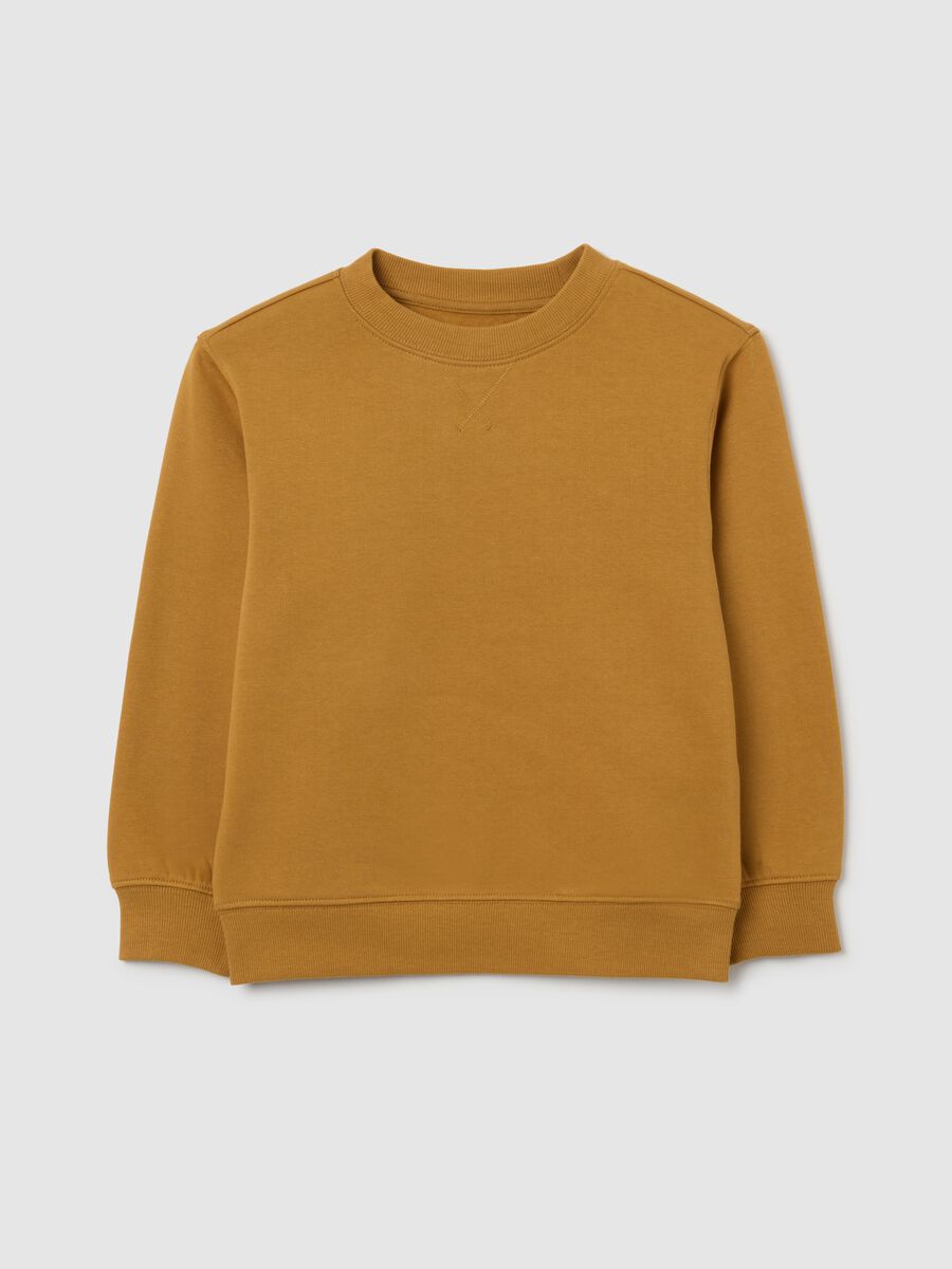 Children's brown regular fit pure cotton sweatshirt_0