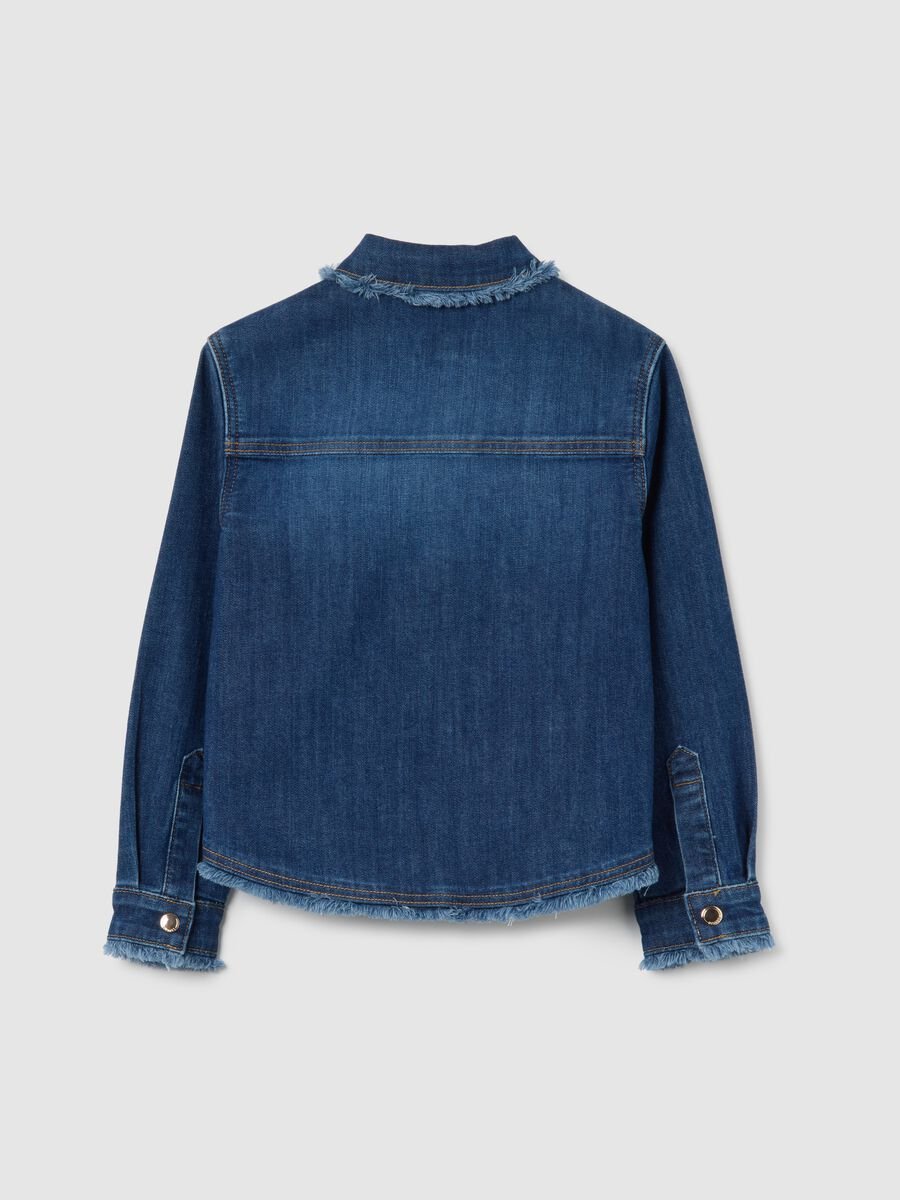 Camicia da bambina in denim blu regular fit_4