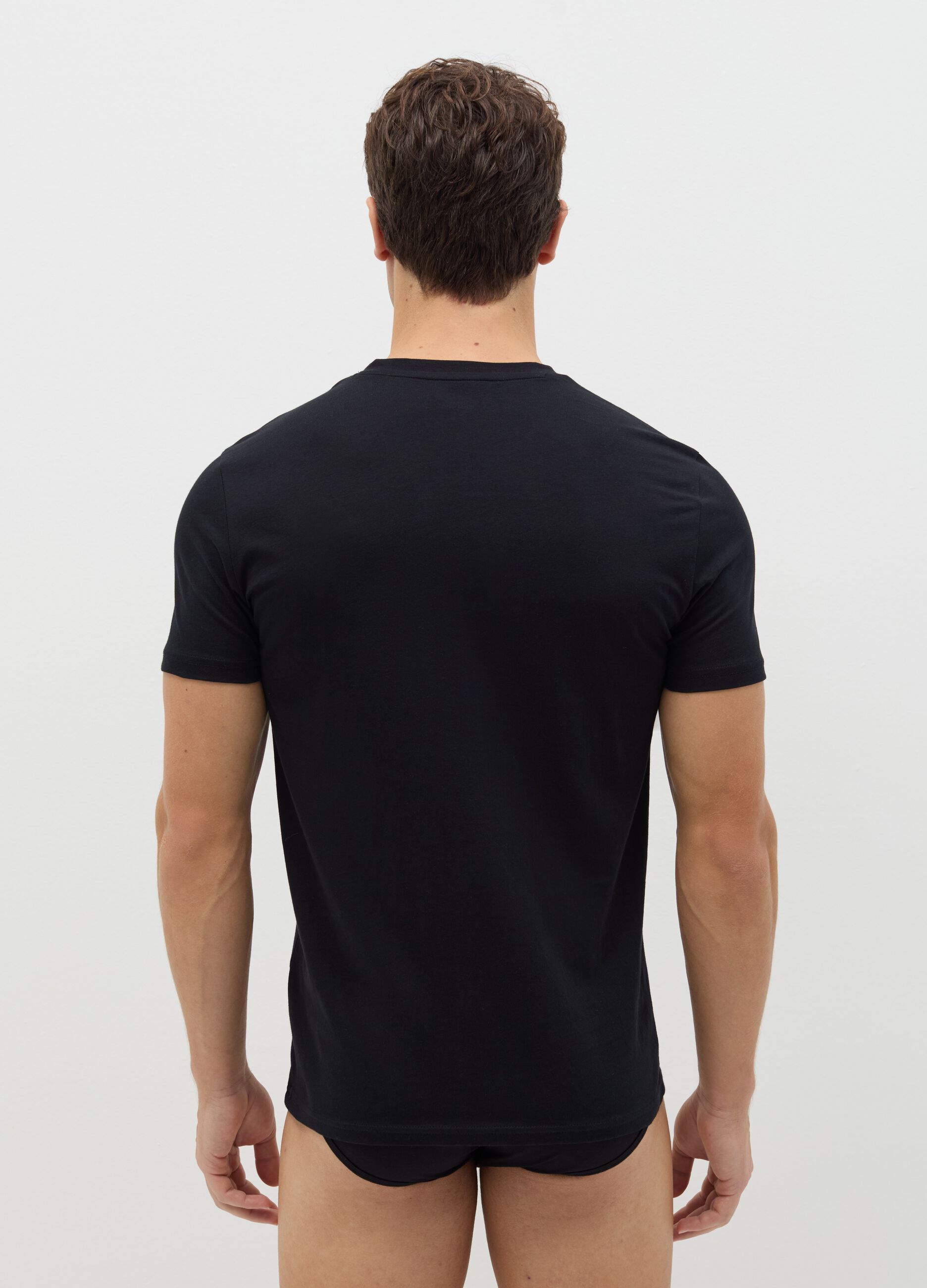 Organic cotton undershirt with V neck