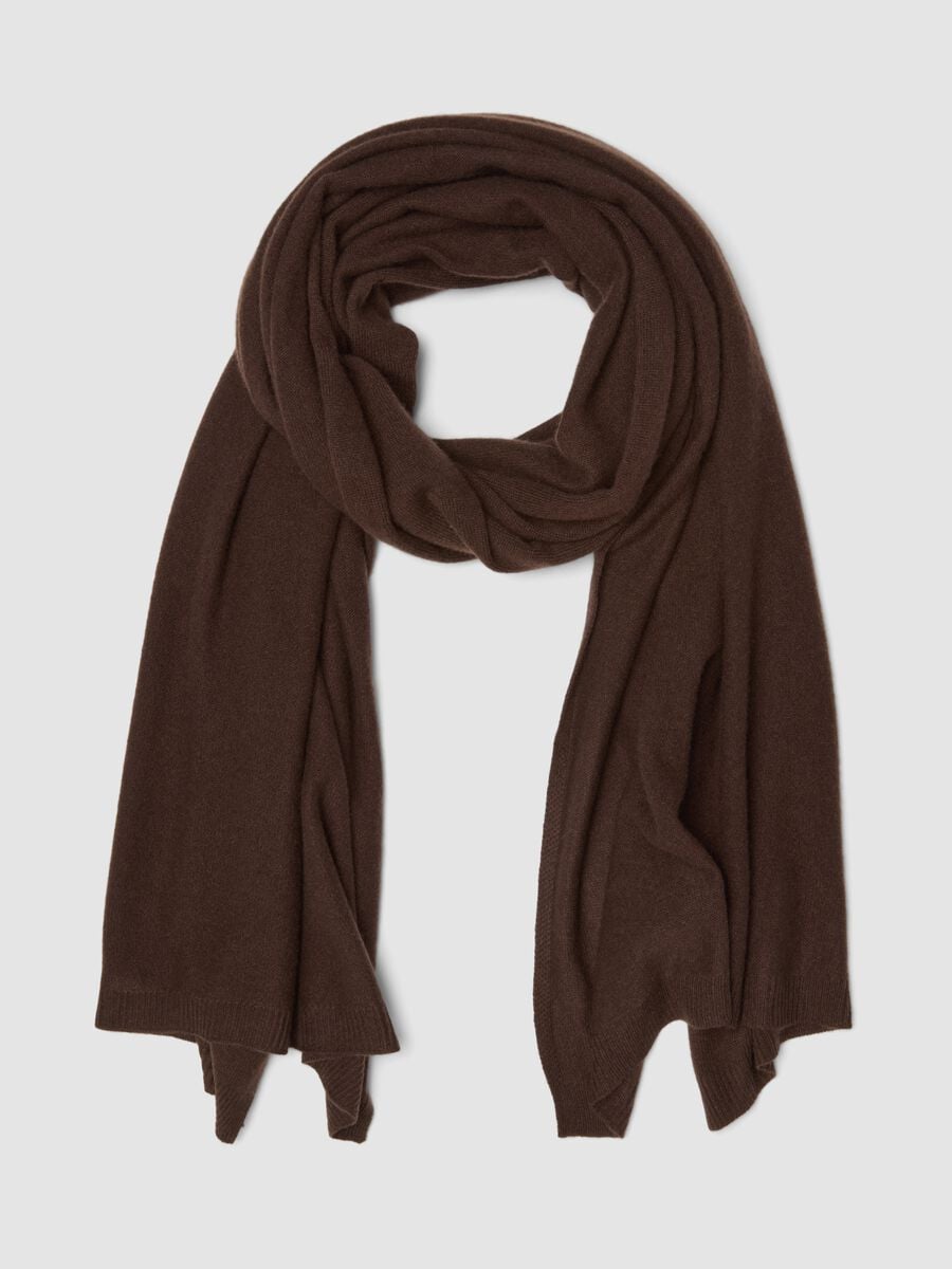 Sciarpa marrone in puro cashmere_0