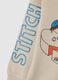 Beige pure cotton children's sweatshirt with Stitch print_2