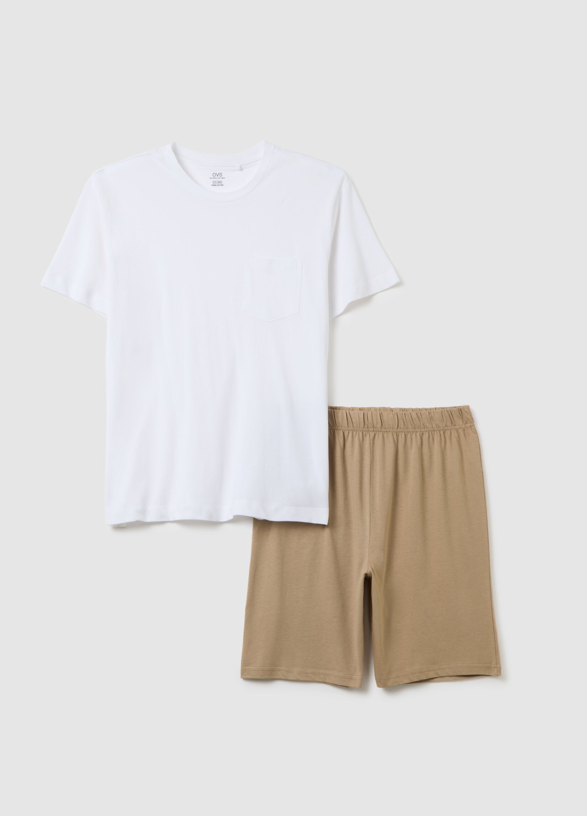 Men's outfit in pure white cotton regular fit