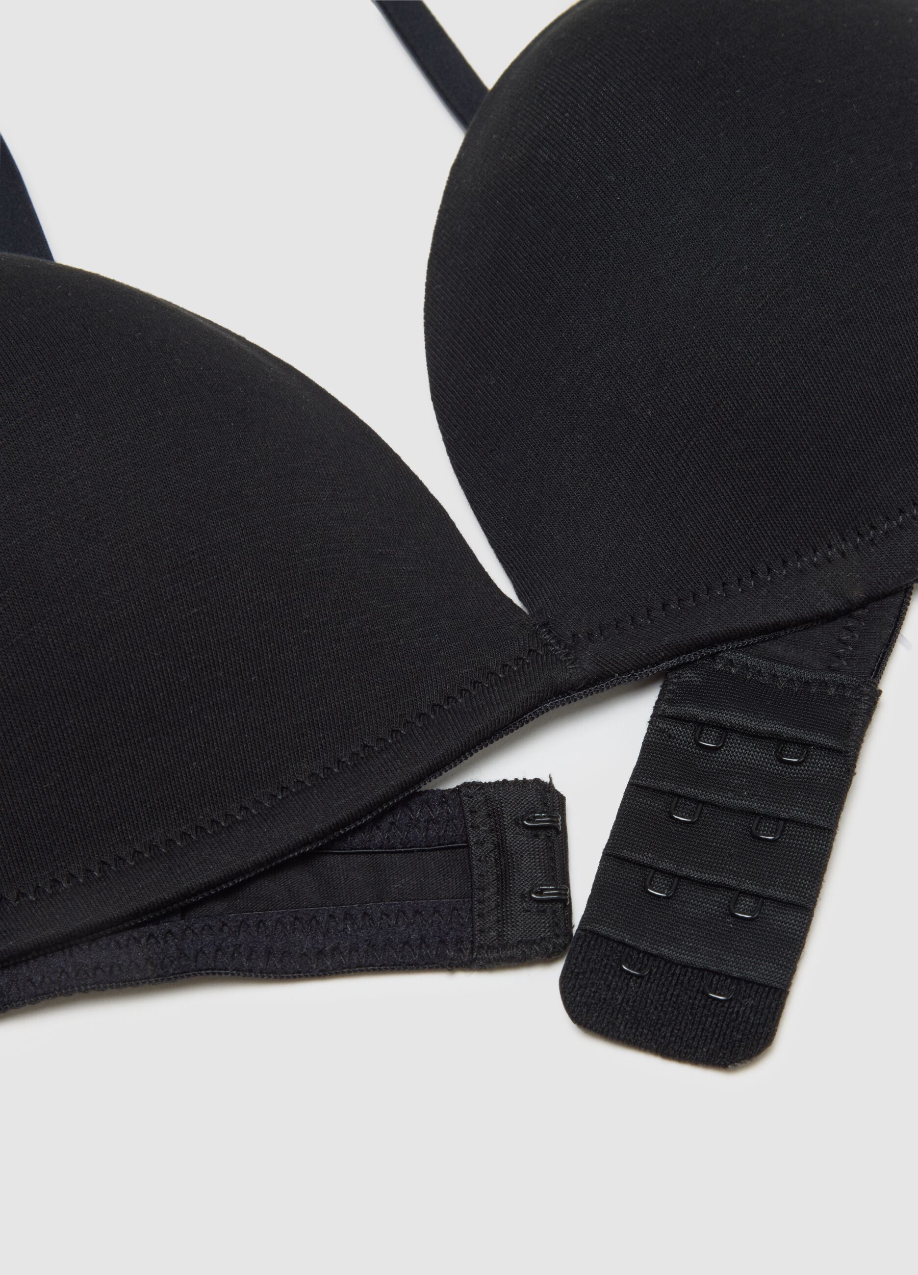Reggiseno in cotone nero elasticizzato