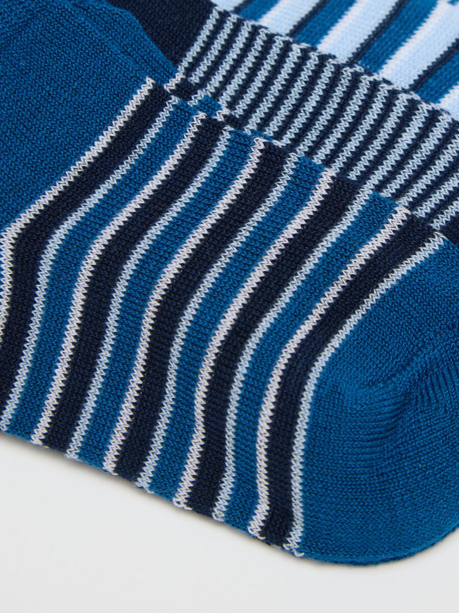 Seven-pair pack white and blue shoe liners with stripes_2