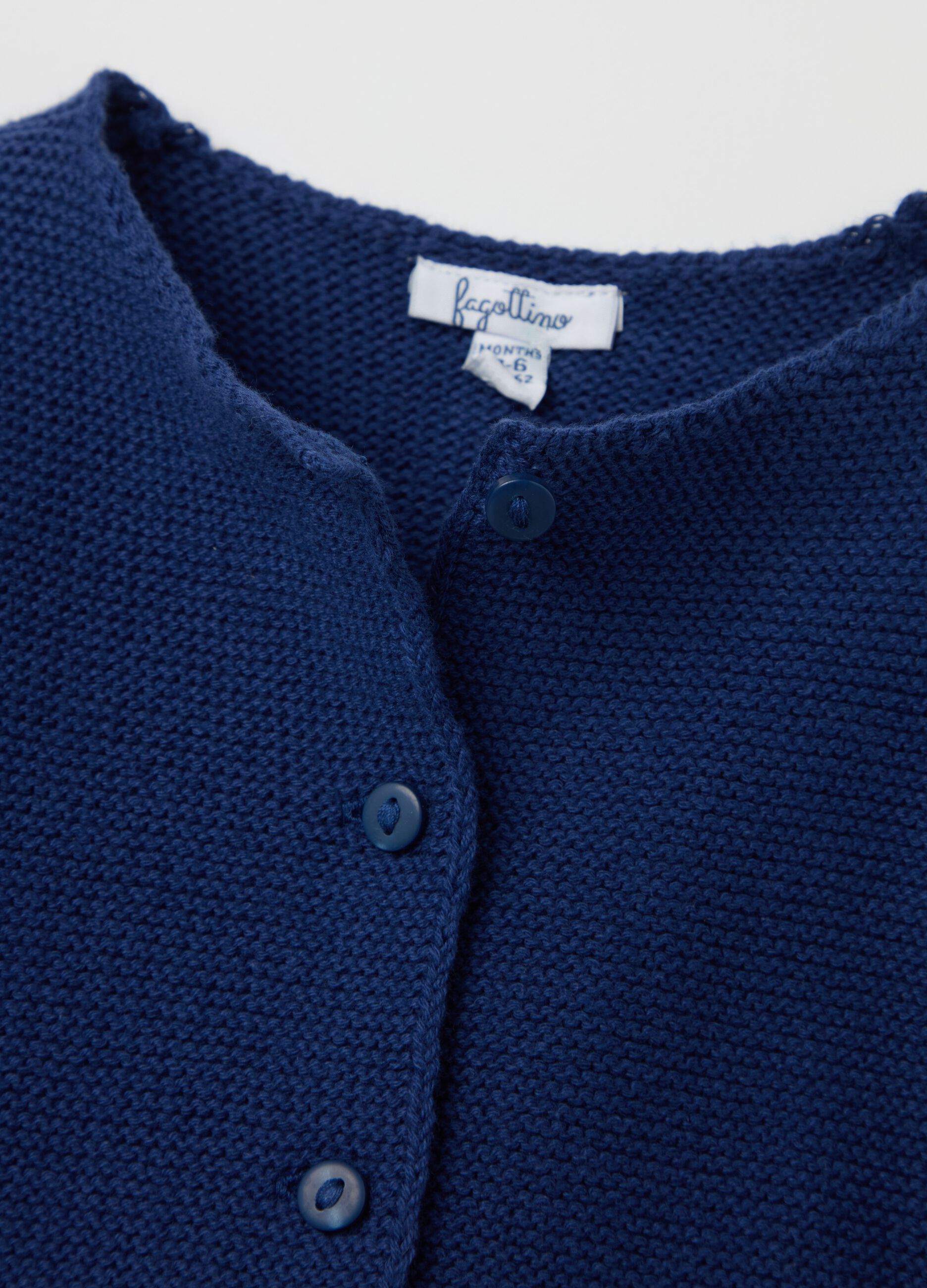 Cardigan in cotone con profili ondulati