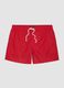 Red swim shorts with elasticated waist_4