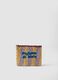Multicolour clutch in pure woven paper fabric with slogan_0