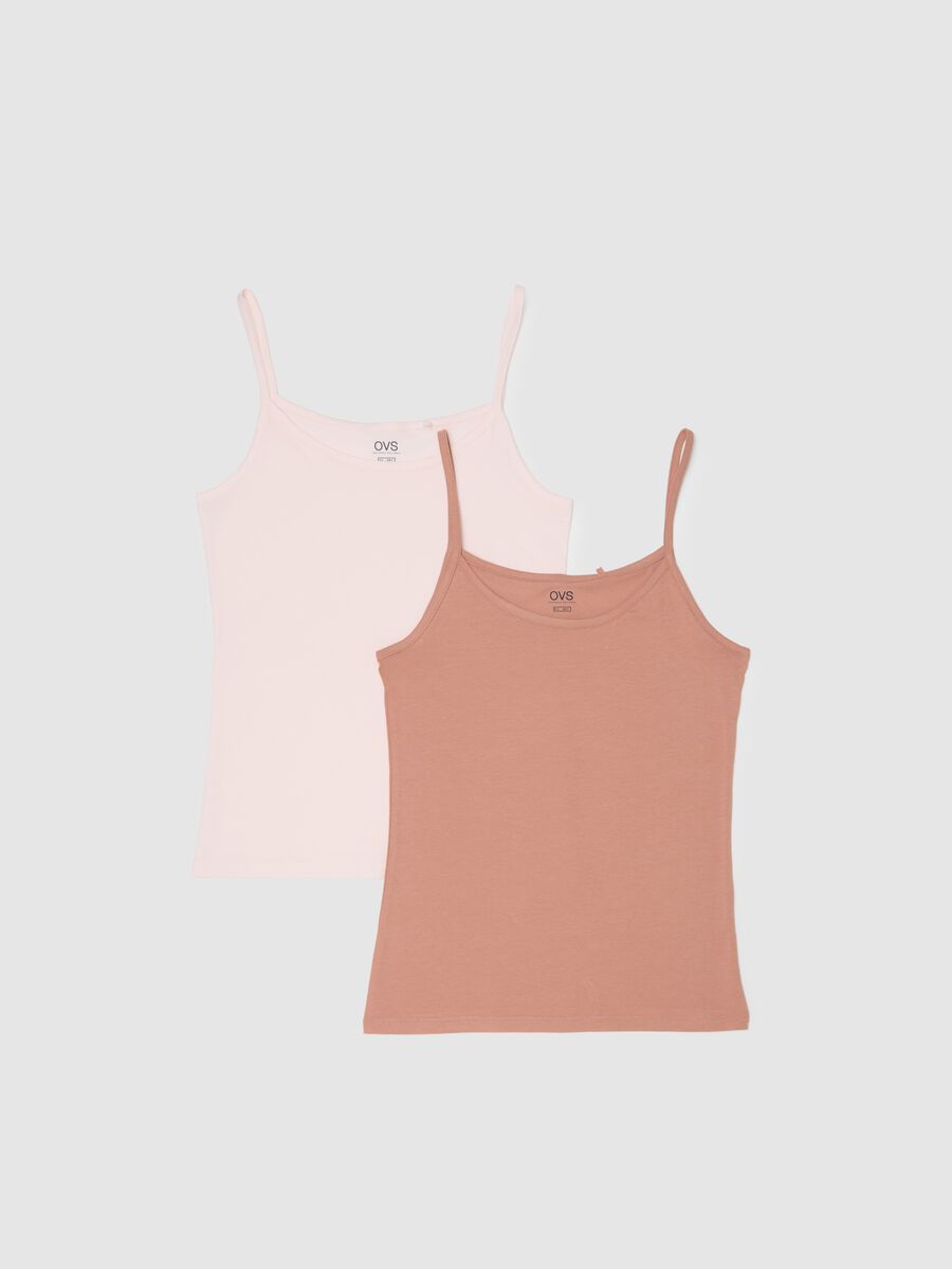 Pink stretch cotton regular fit top_0