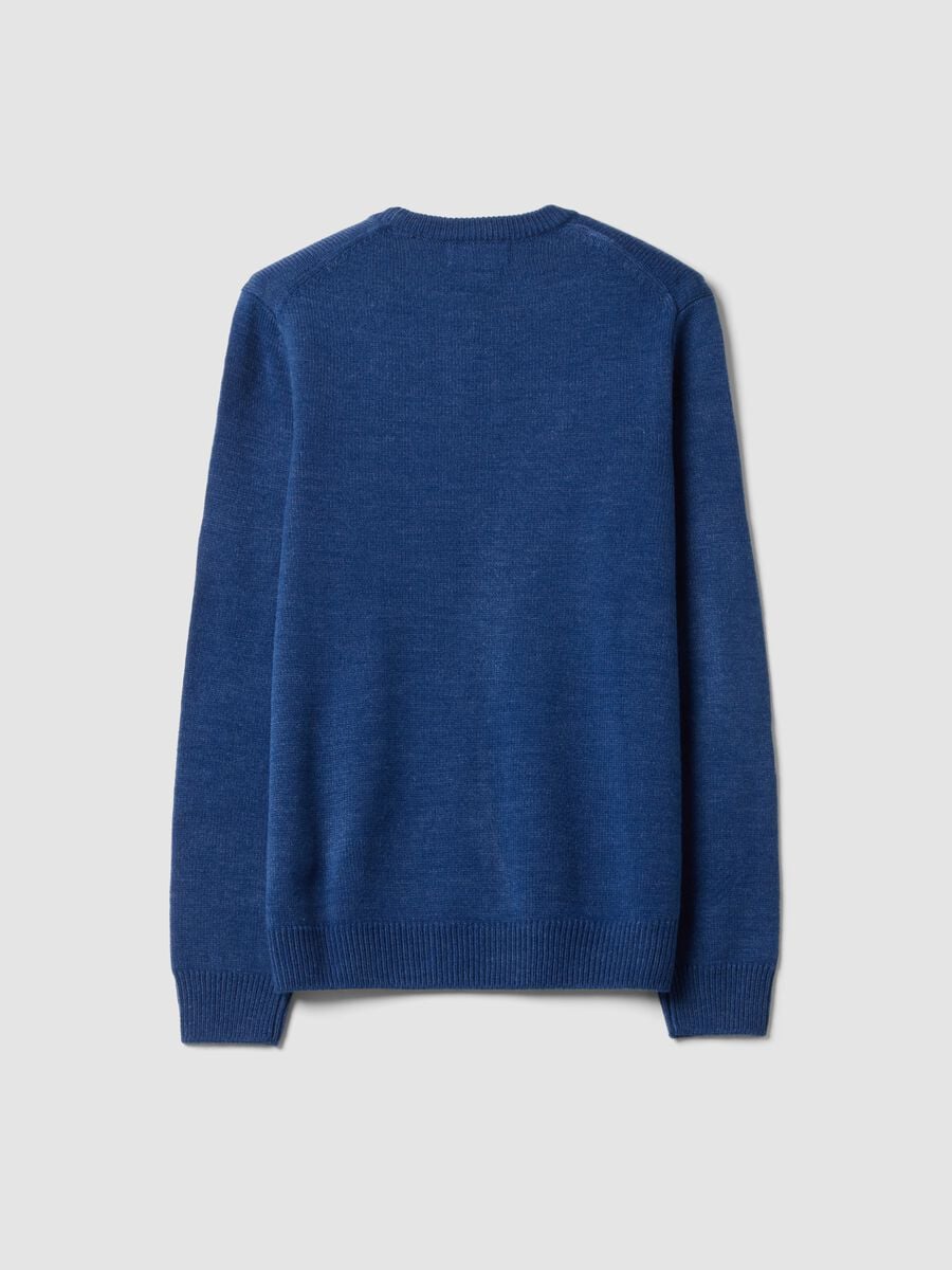 Maglia blu girocollo in jersey knit regular fit_2