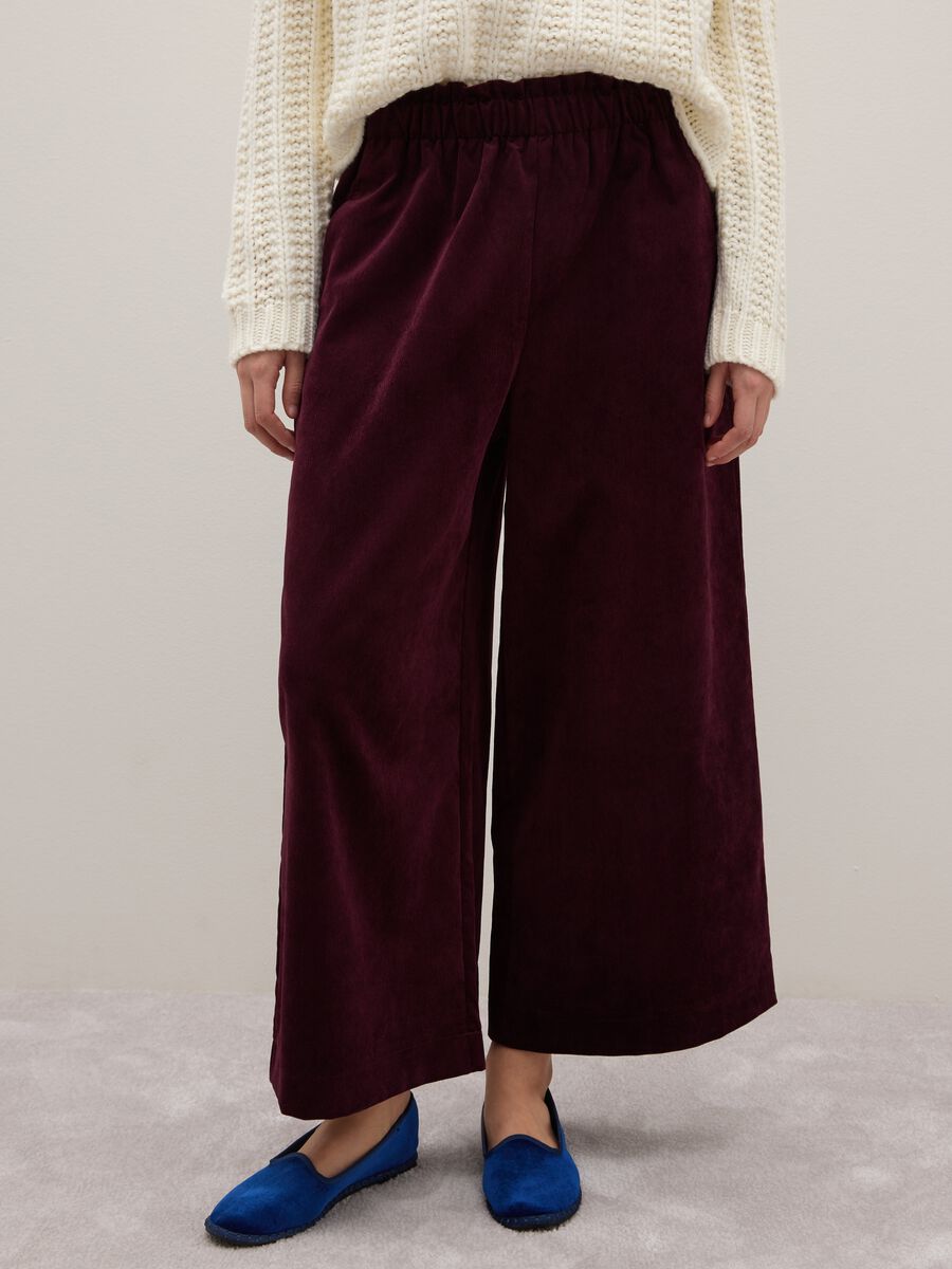 Purple corduroy regular fit trousers_1