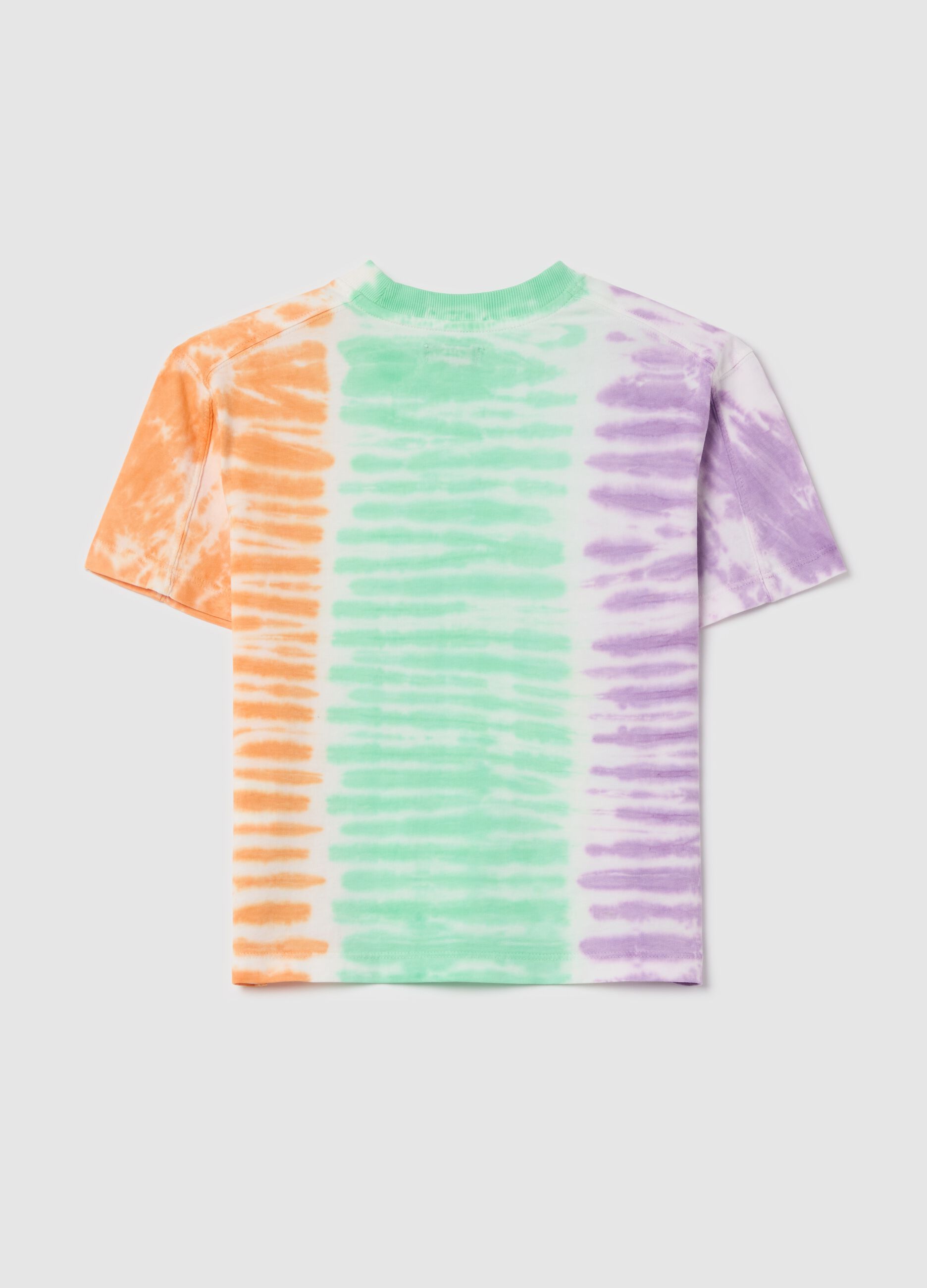 Cotton T-shirt with tie-dye pattern