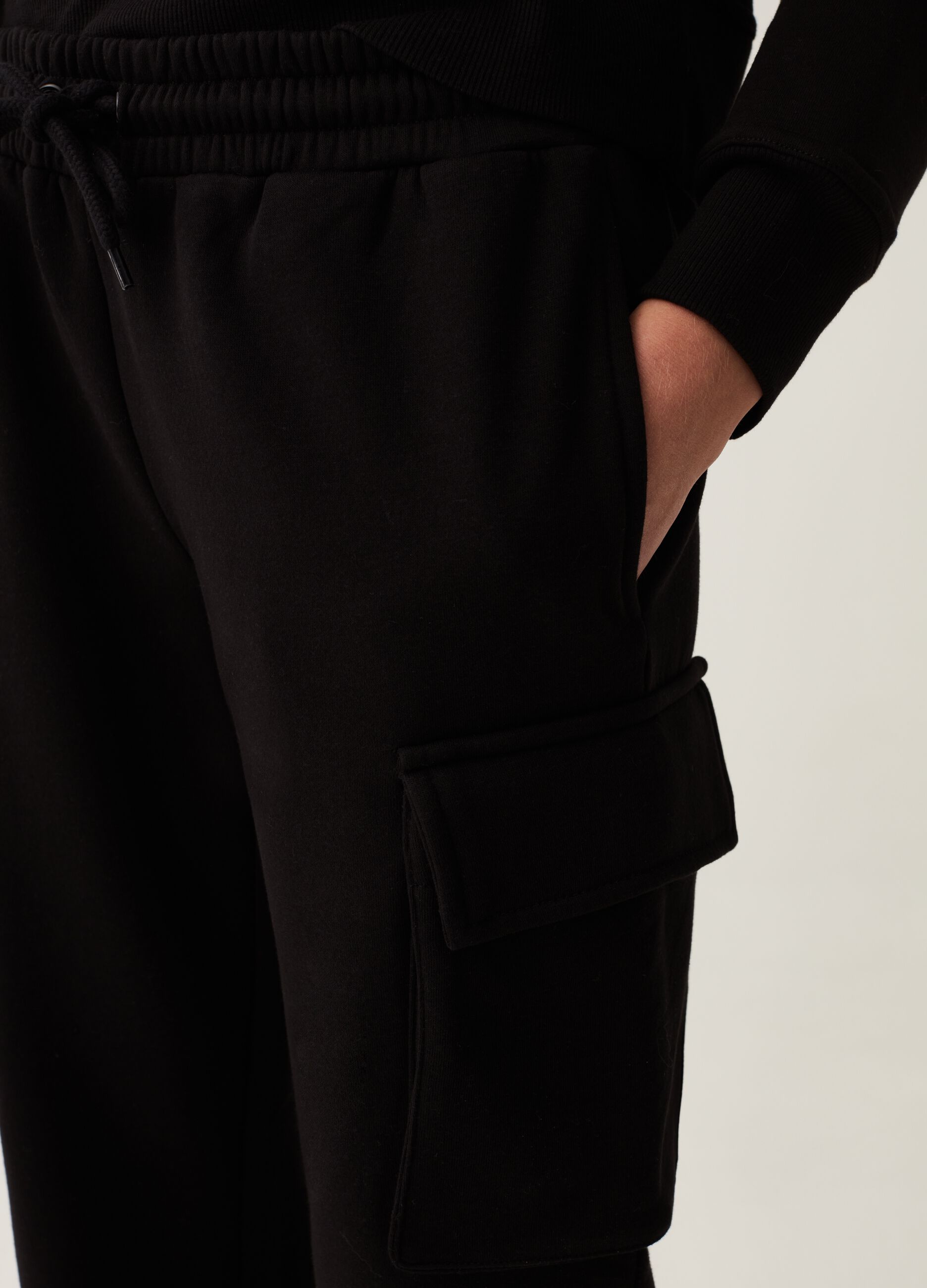 Joggers cargo in felpa con coulisse