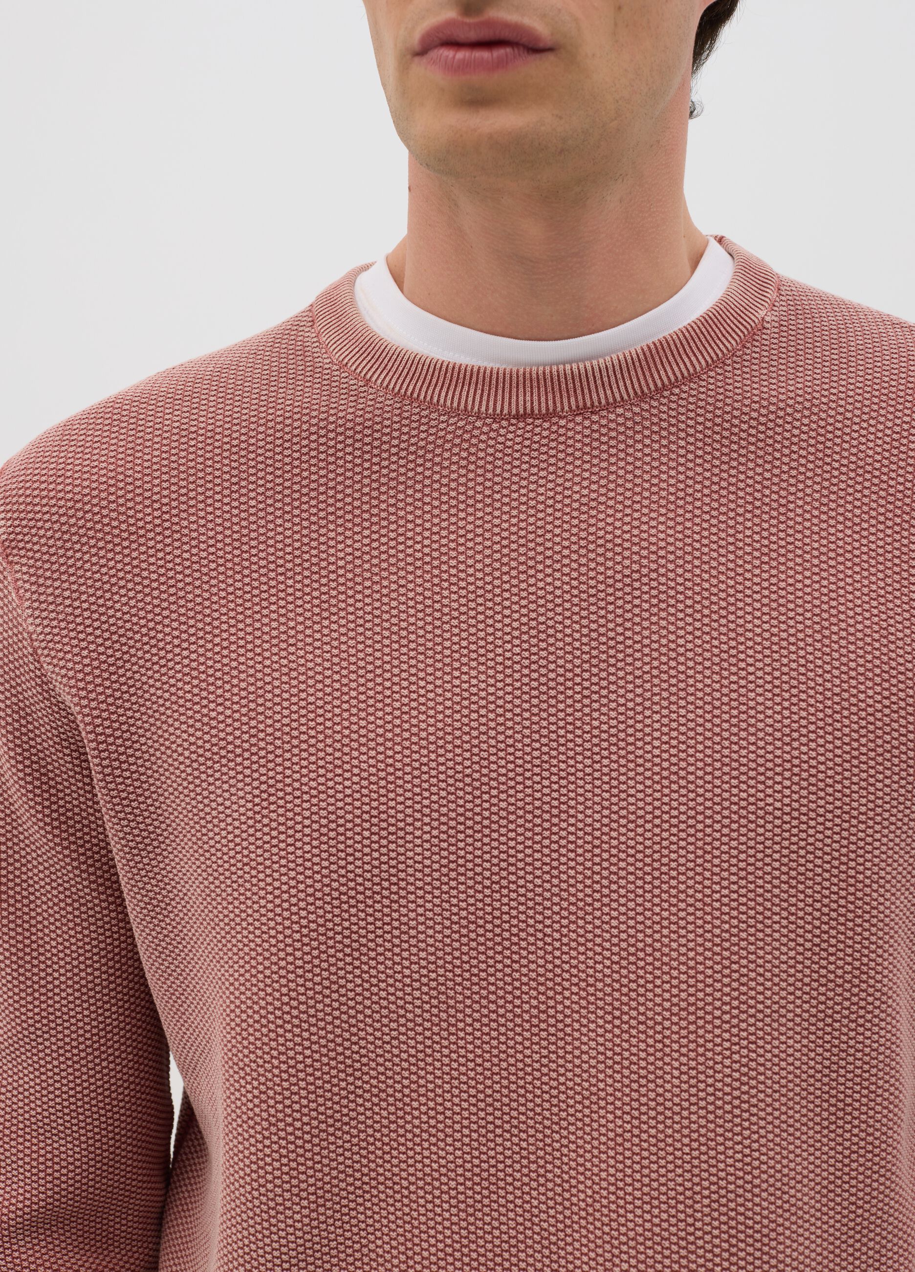 Men's regular fit pink pure cotton sweater