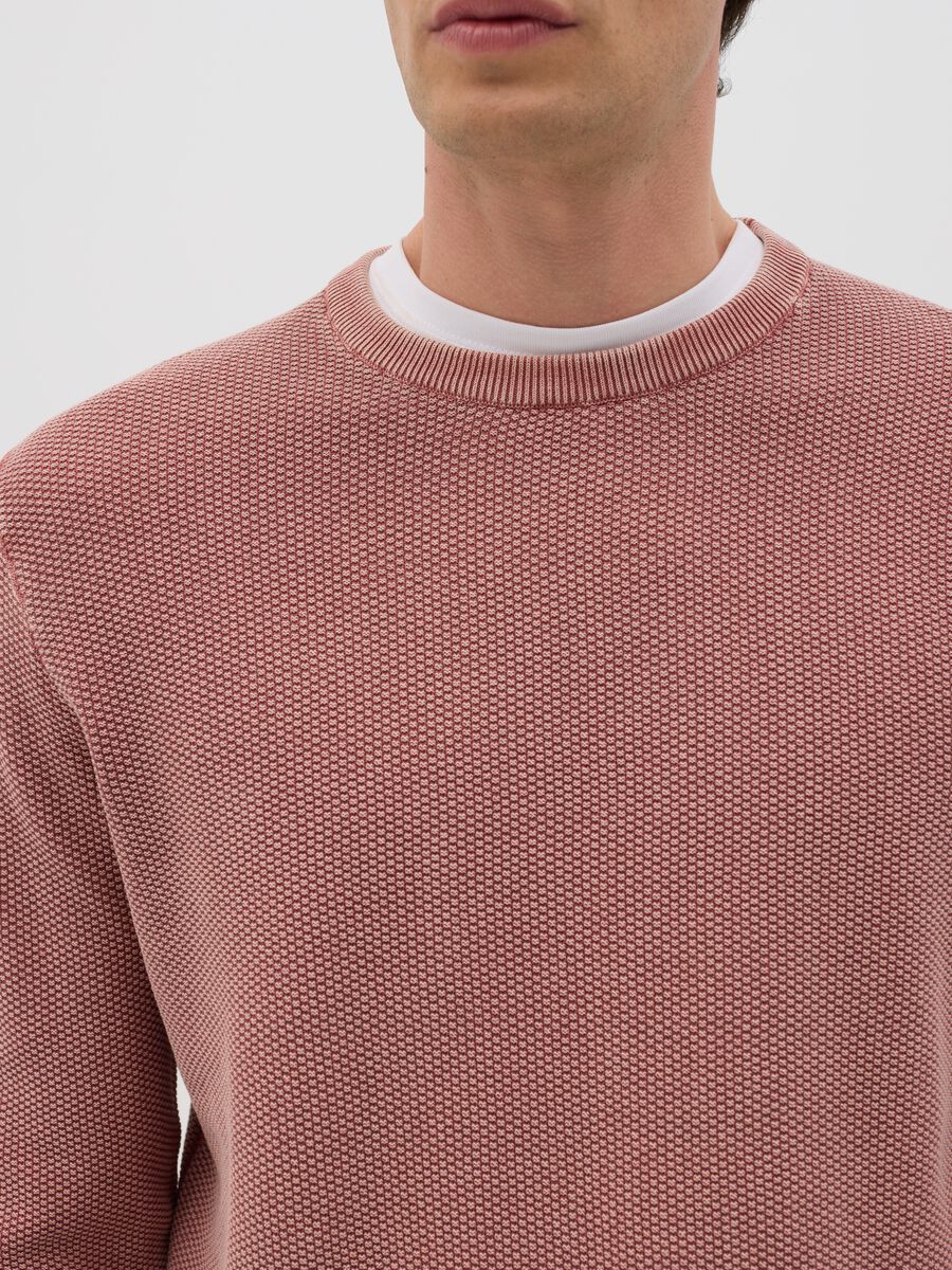 Men's regular fit pink pure cotton sweater_1