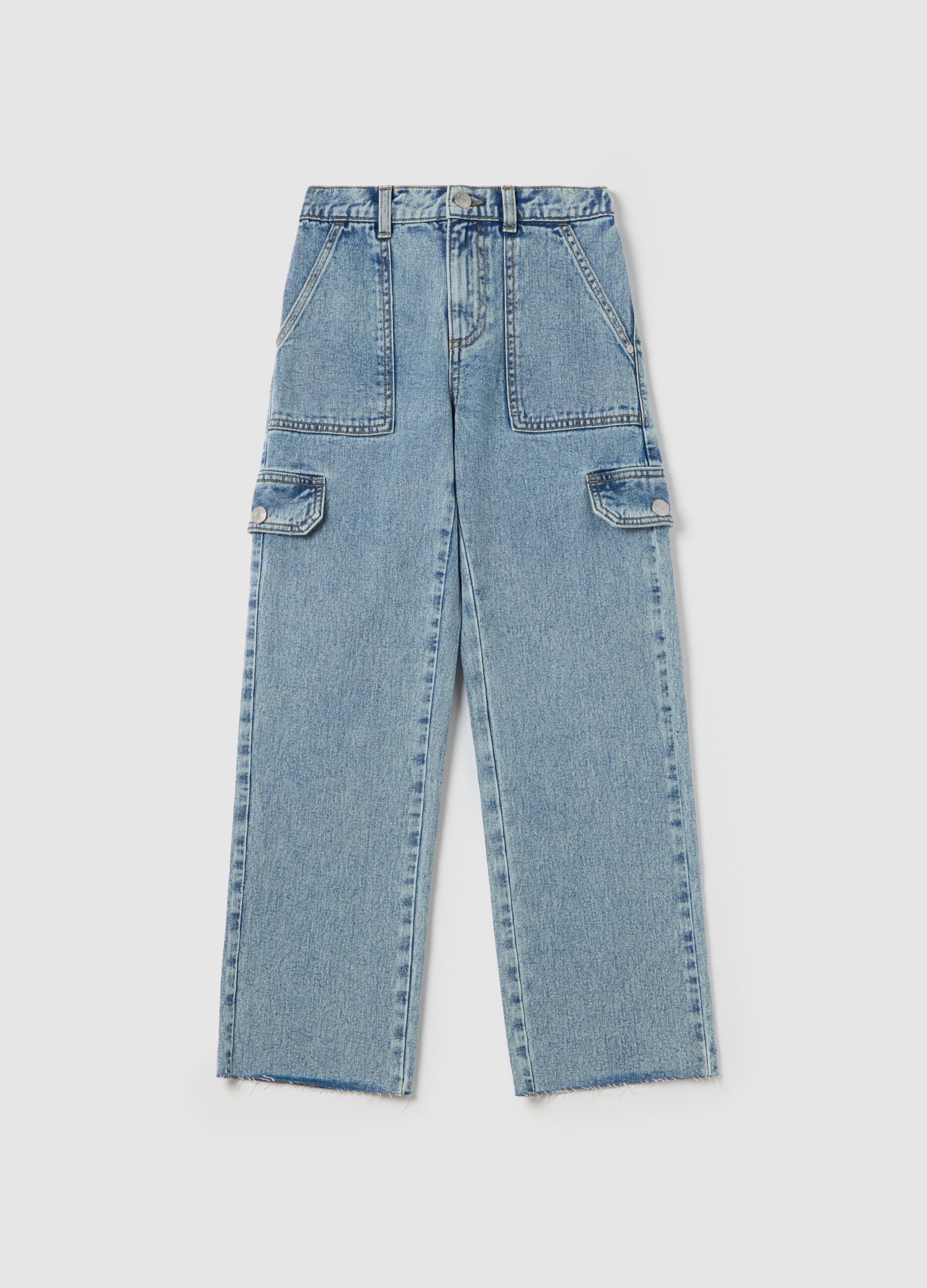 Jeans cargo acid wash Lavaggio chiaro da Ragazza OVS