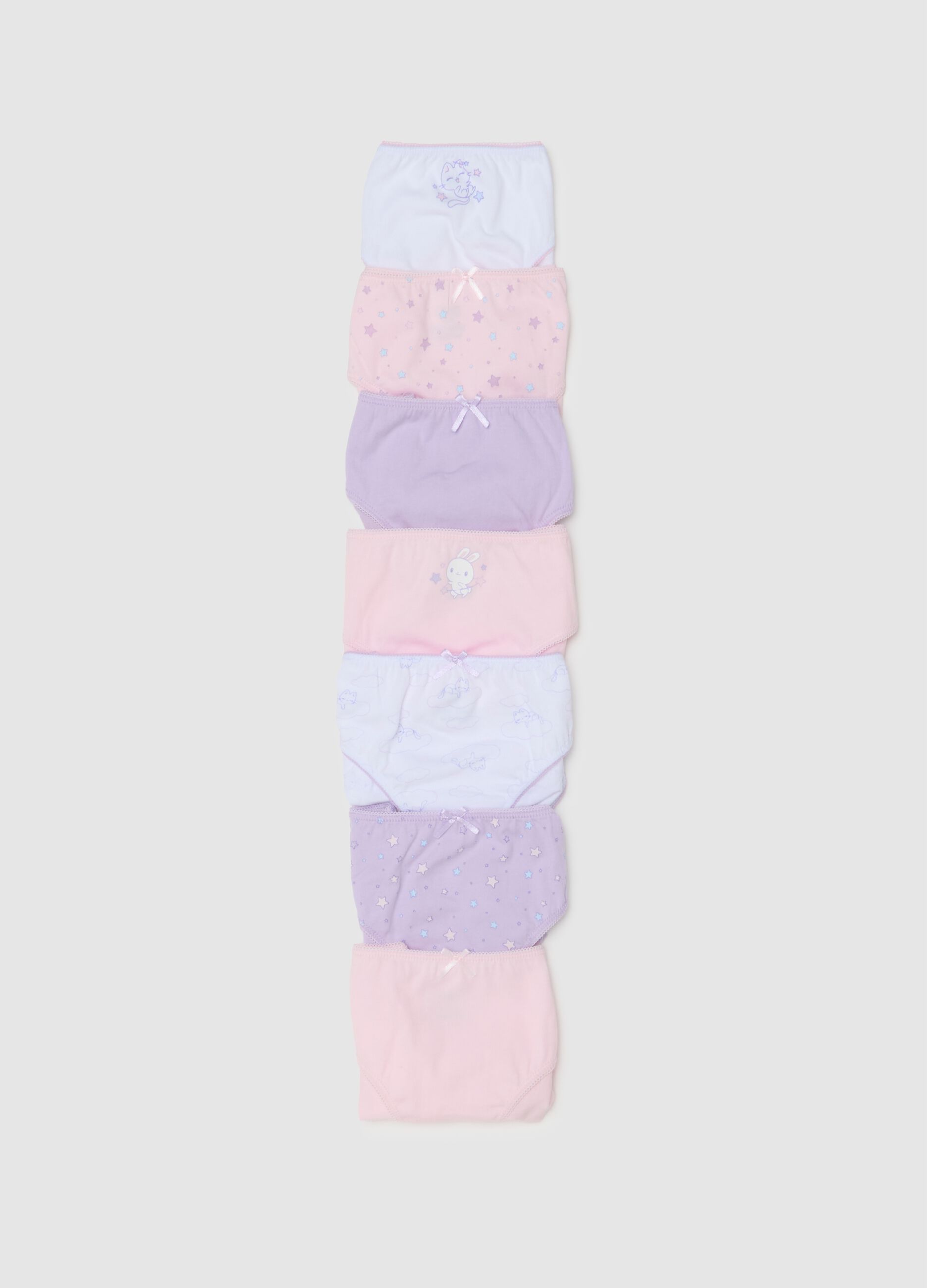 Girls' multipack set of multicolour cotton briefs in regular fit