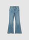 Blue denim cotton stretch flare jeans_4