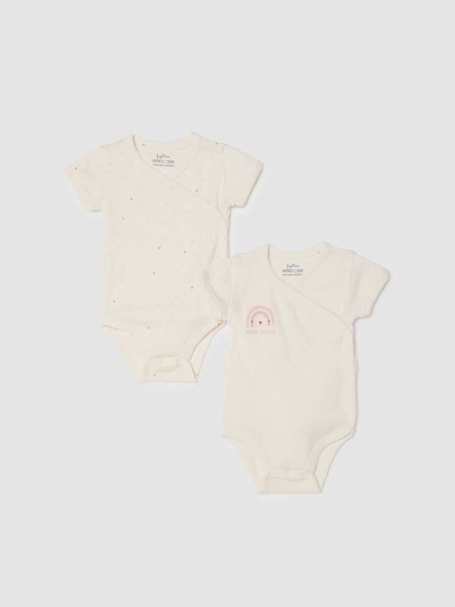 Twin pack newborn white pure cotton bodysuits_0