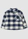 Blue and white checked pure cotton oversized shirt_0