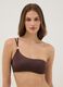 Brown stretch bikini top with straps_0