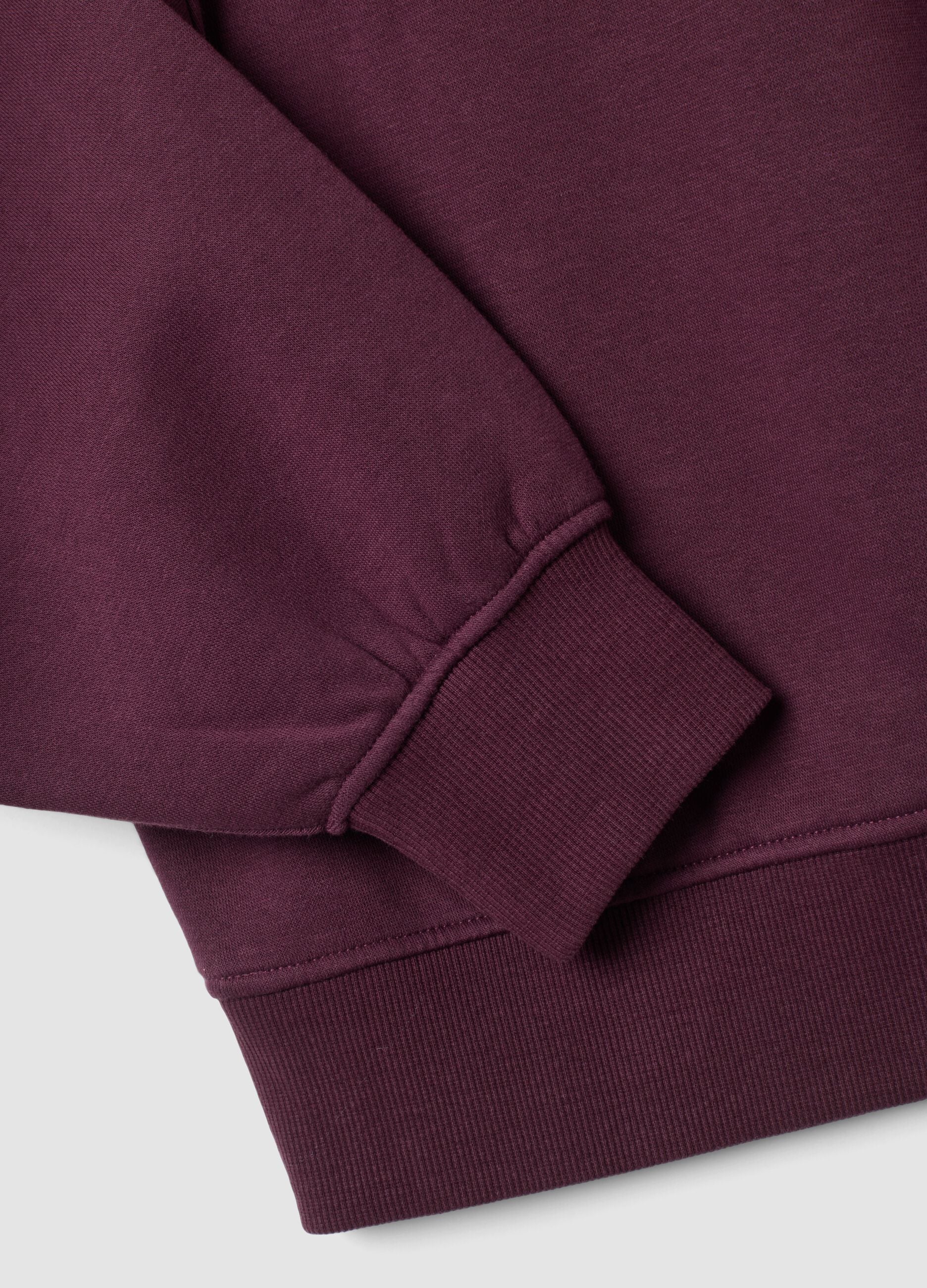 Felpa viola in misto cotone con girocollo