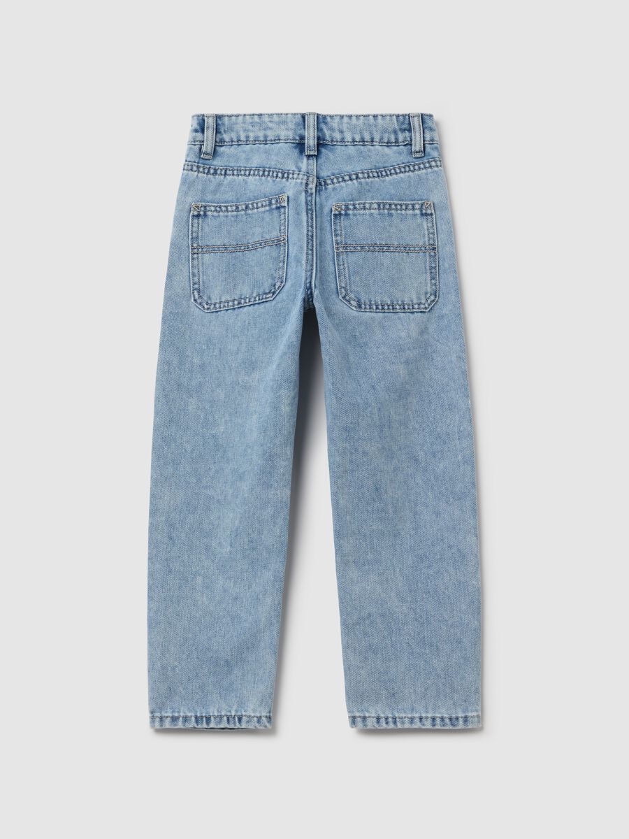 Straight-fit jeans with acid wash and drawstring_1
