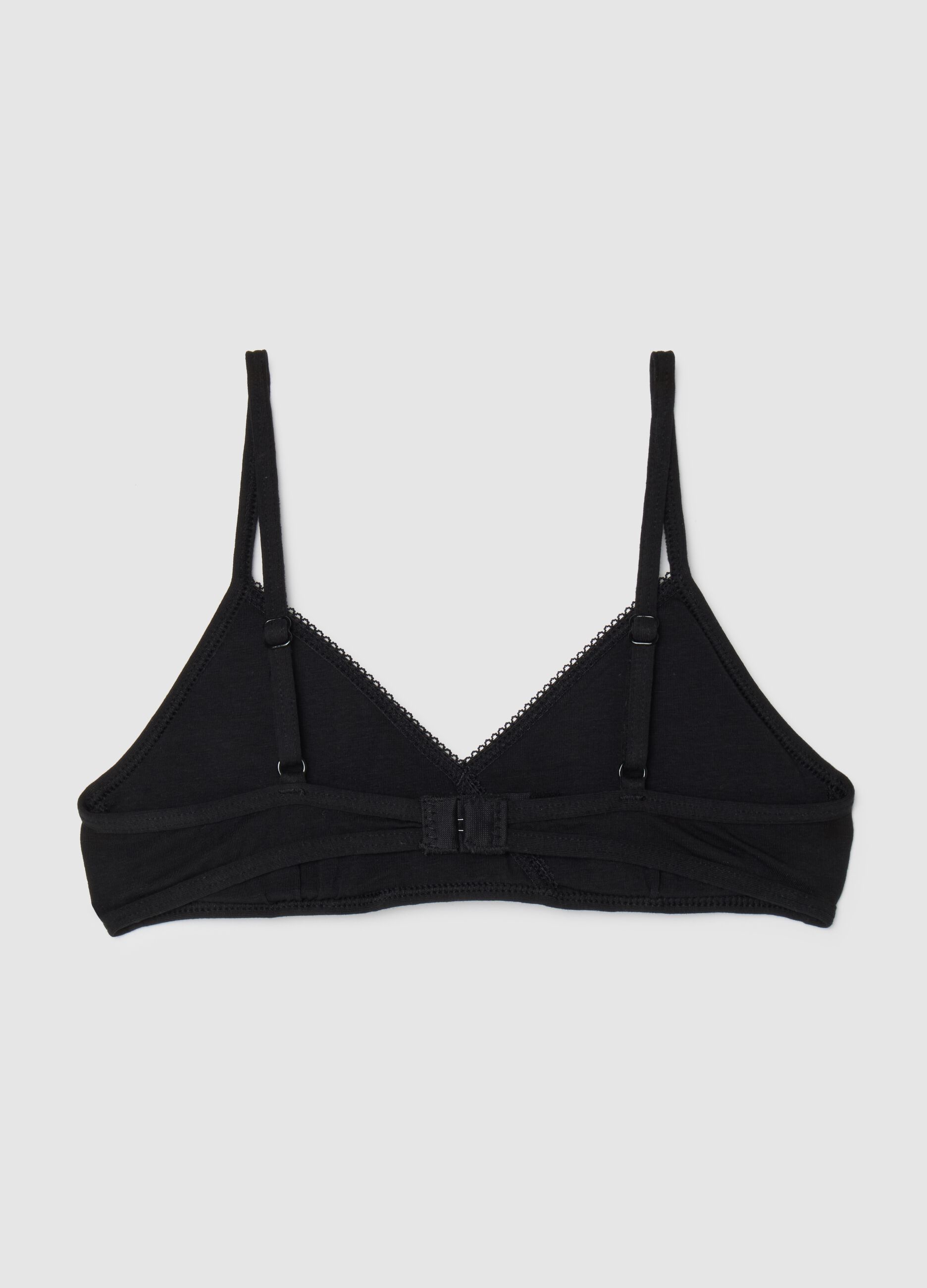 Girls' Black Stretch Cotton Bra
