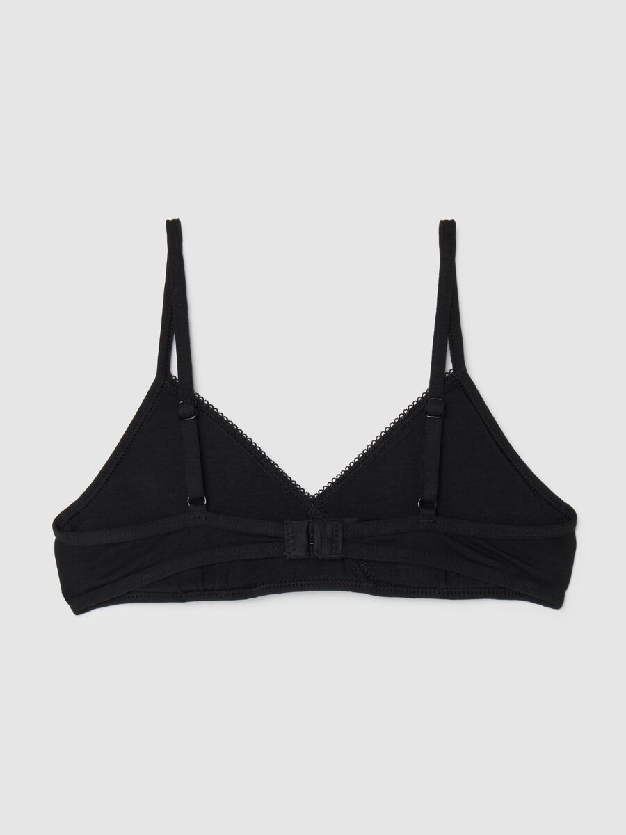 Girls' Black Stretch Cotton Bra_1