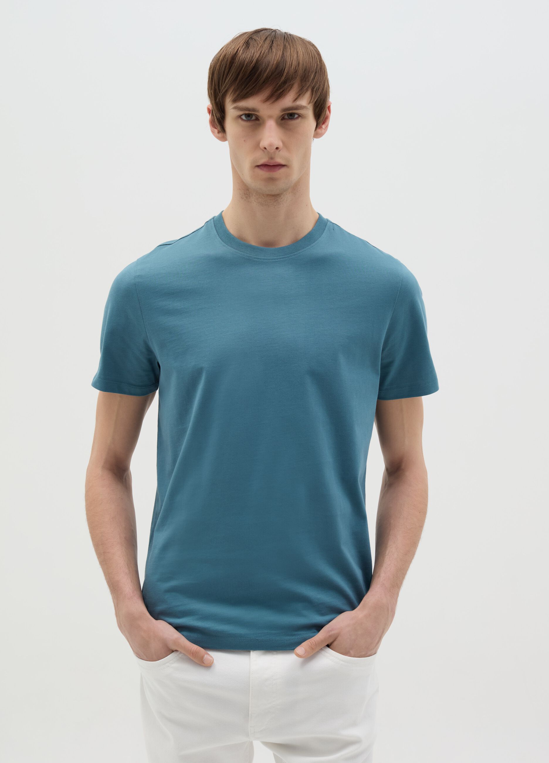 Organic cotton T-shirt with round neck