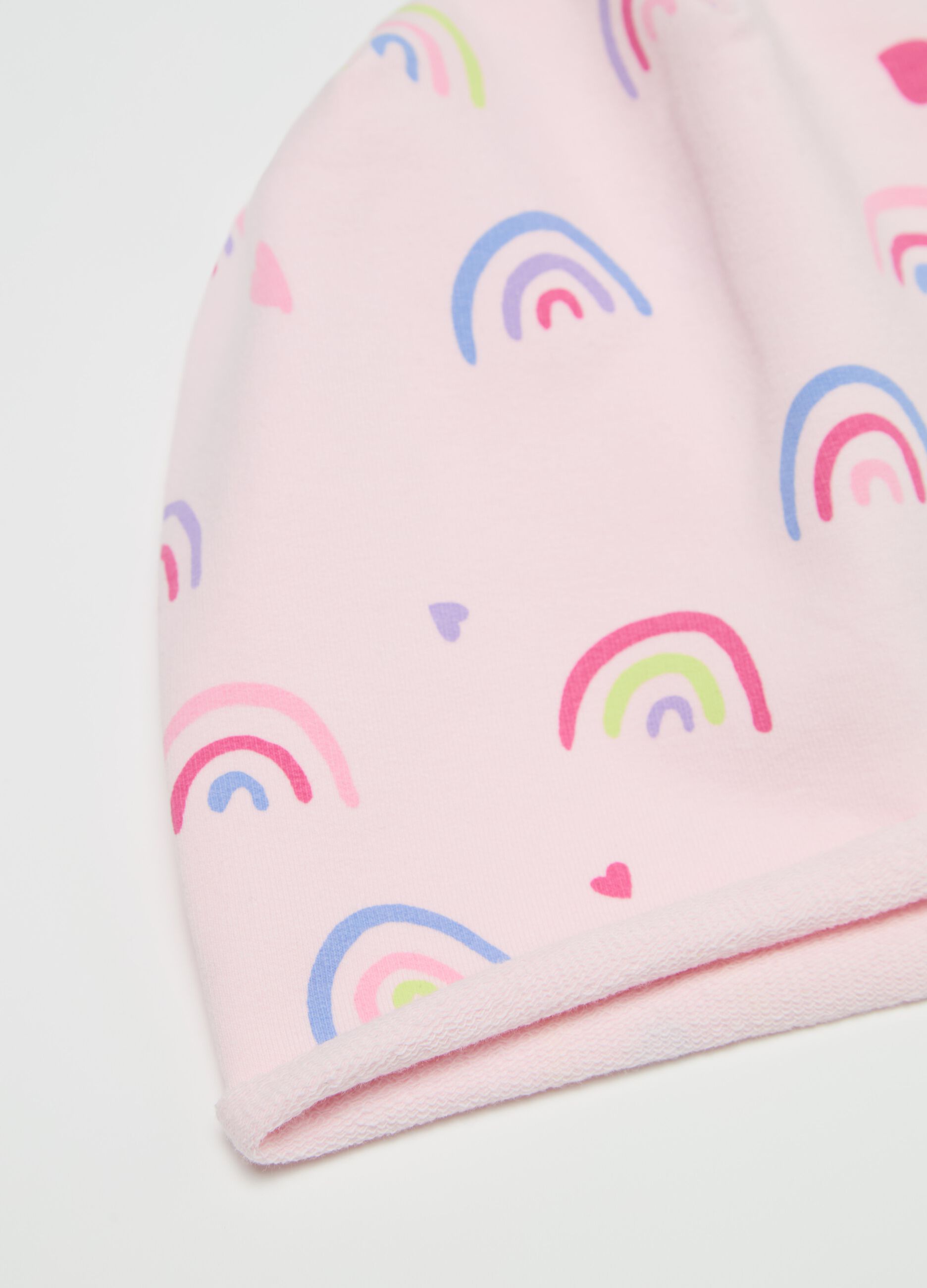 Printed jersey beanie hat