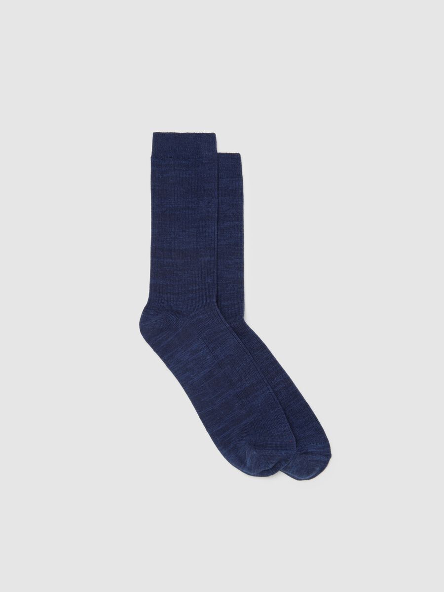 Calze midi blu in misto cotone_0
