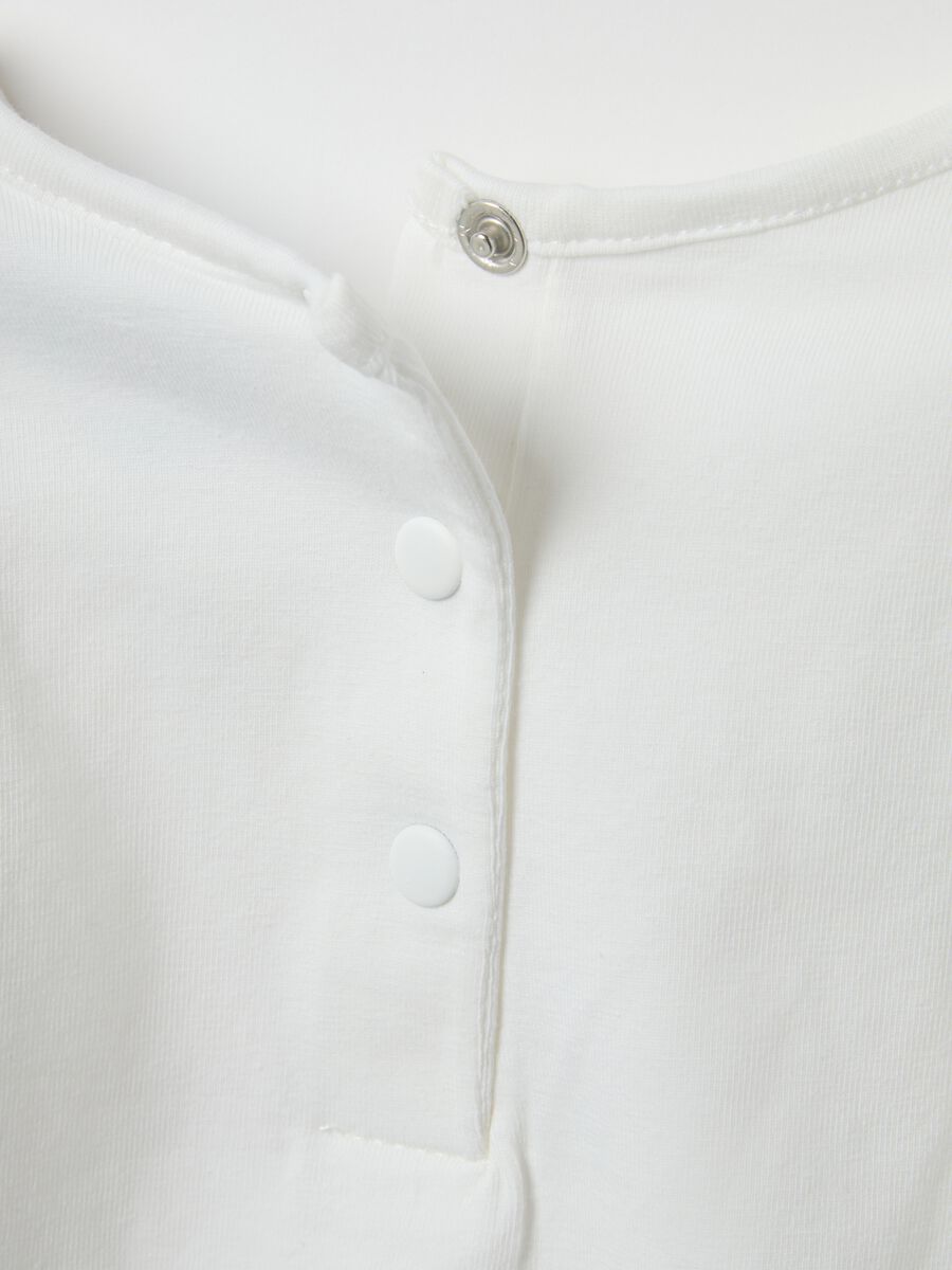 White Stretch Cotton T-Shirt for Girls Regular Fit with Print_3