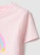 Girl's pink cotton blend t-shirt regular fit with print_3