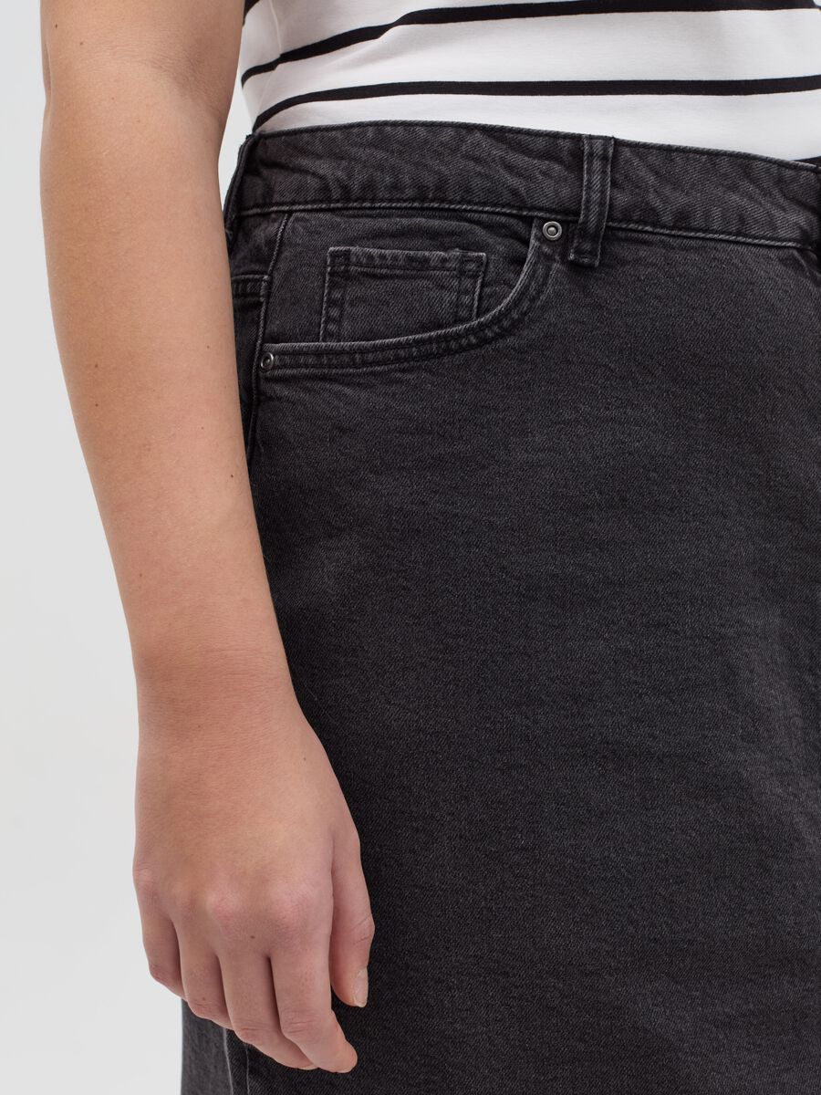 Curvy midi pencil skirt in denim_2