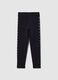 Girls' black skinny cotton blend leggings_0