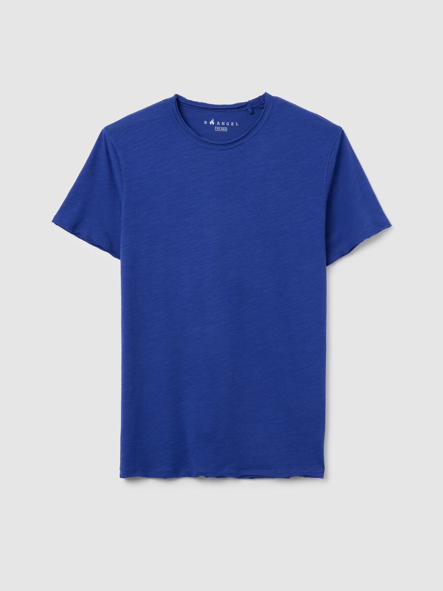 Men's Blue Regular Fit Pure Cotton T-Shirt_0