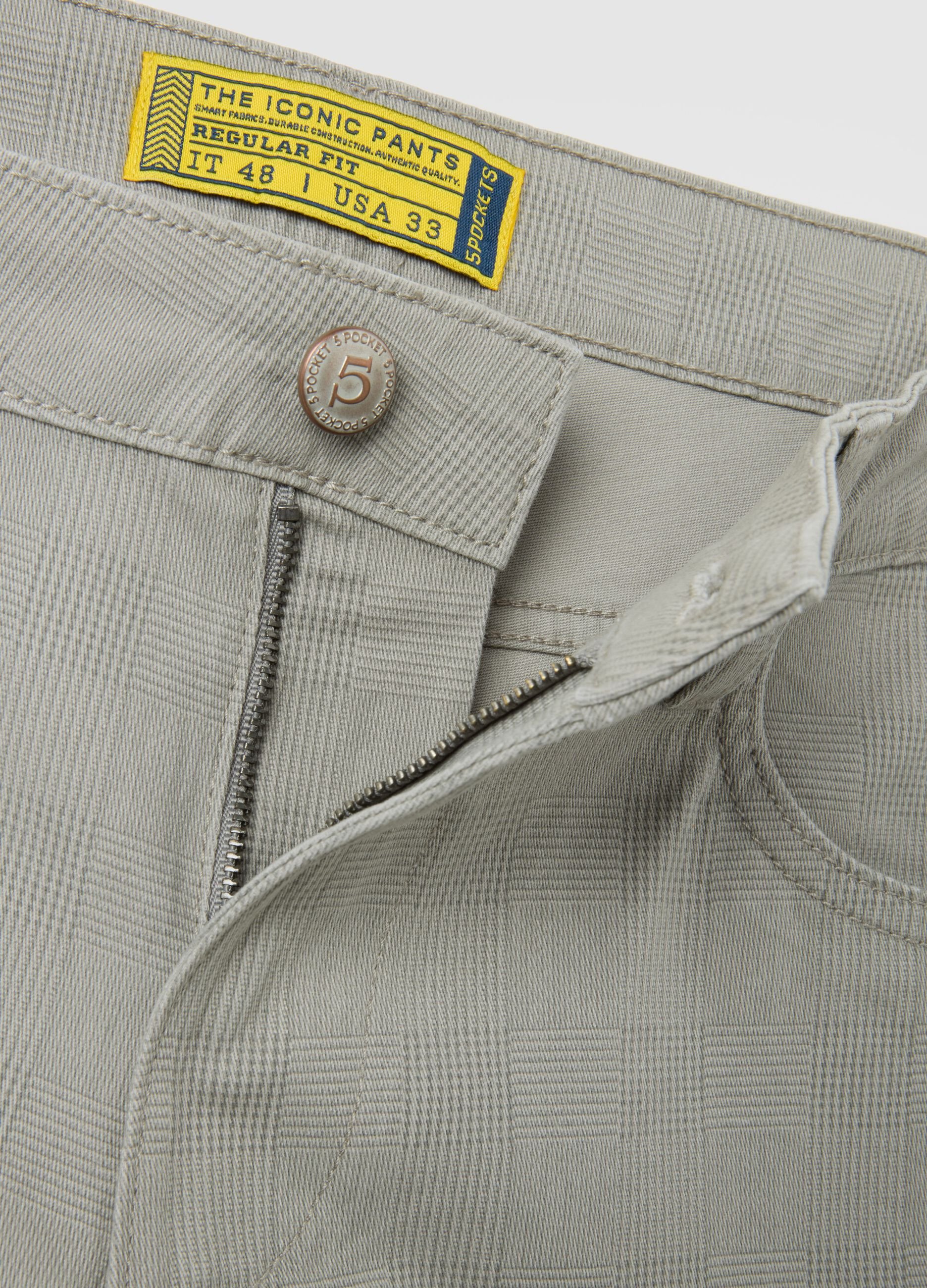 Men's Regular Fit Grey Stretch Cotton Shorts