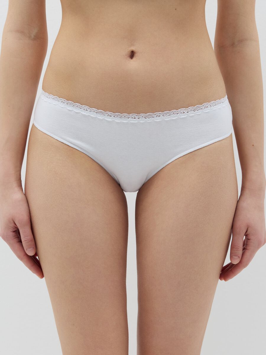 Two-pack briefs in stretch cotton with lace_1