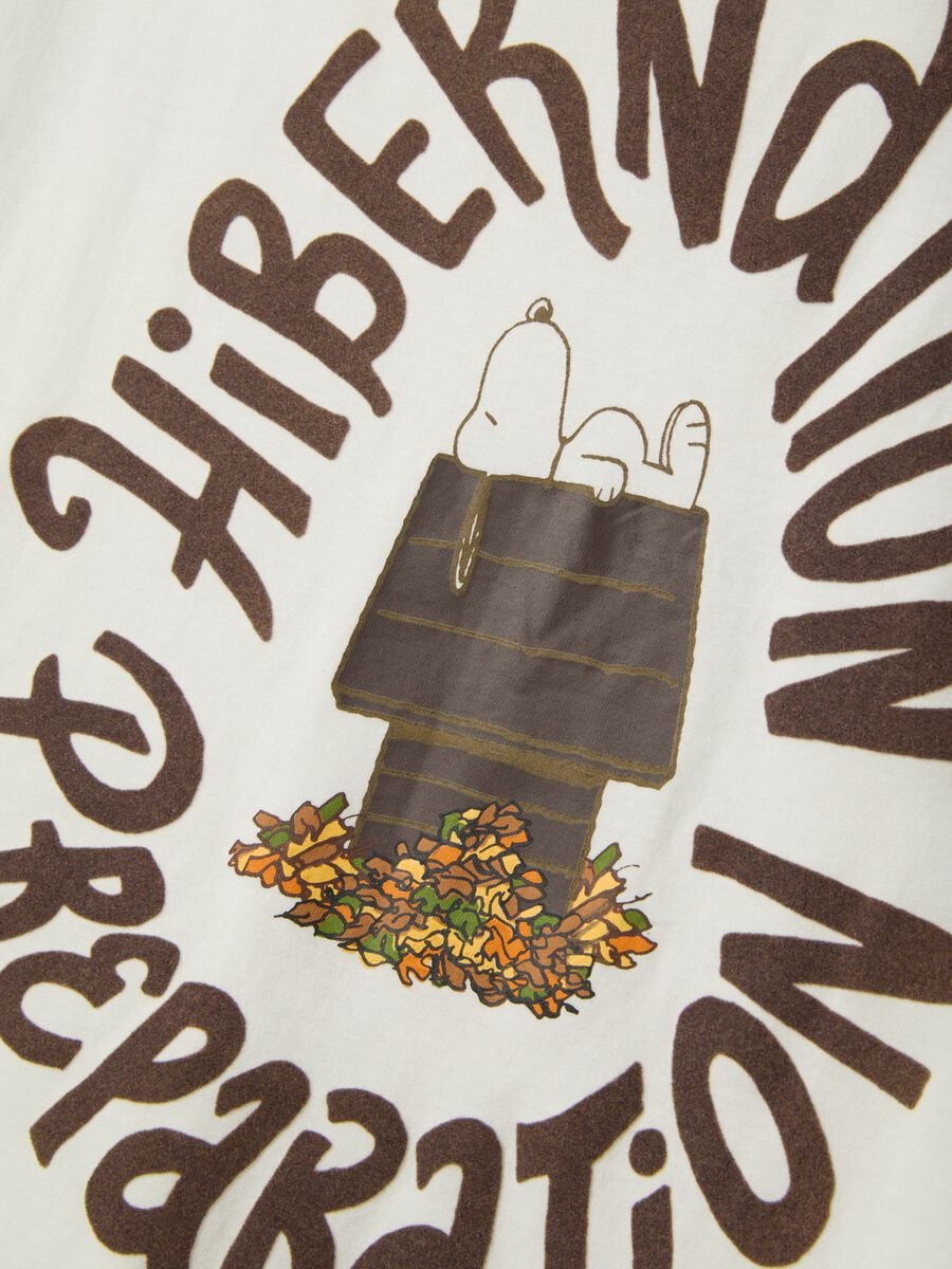 Maglia pigiama bianca in puro cotone con stampa Peanuts_5