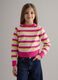 Girls' regular fit multicolour striped pure cotton pullover_0
