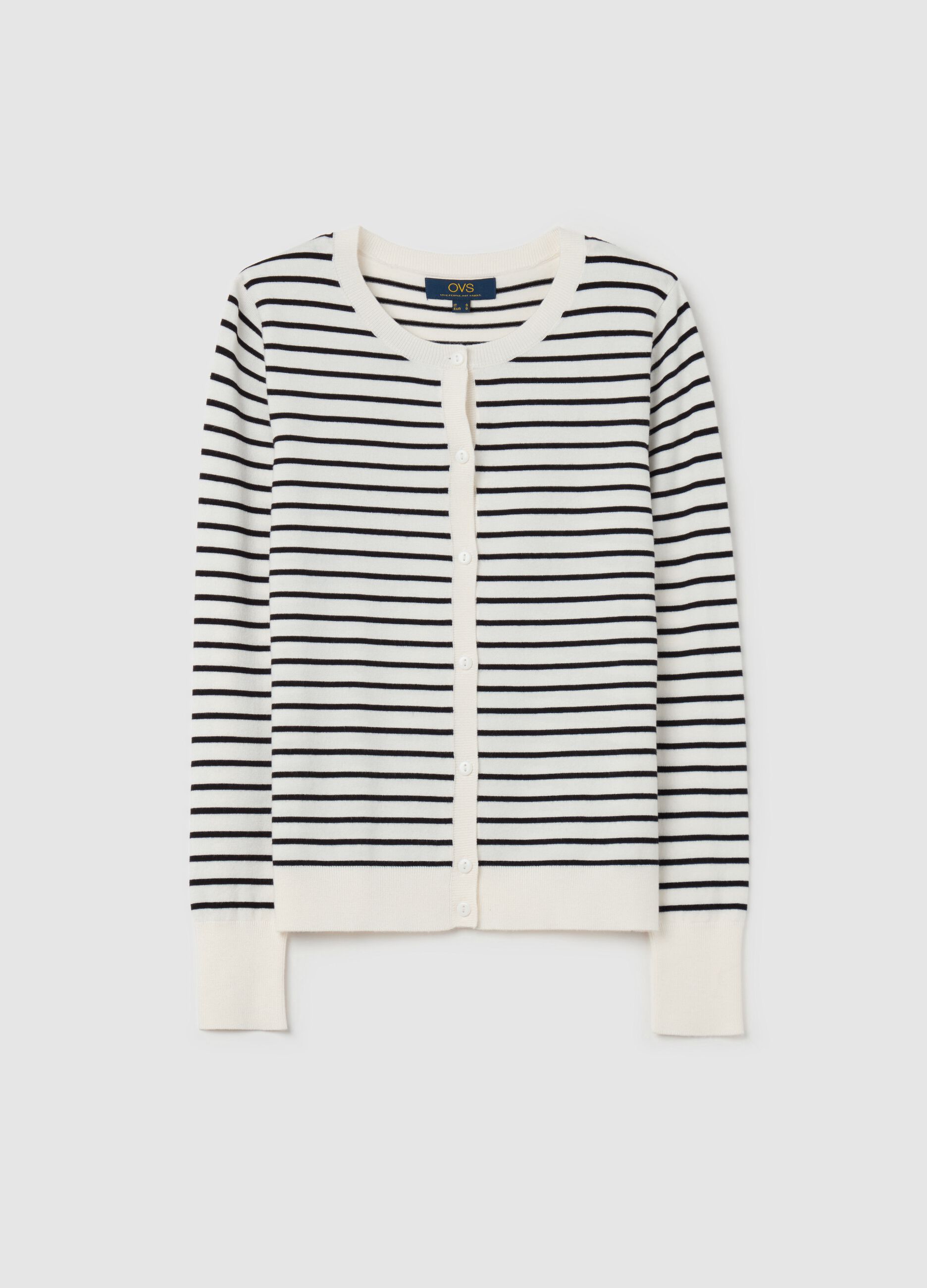 Cardigan with striped pattern