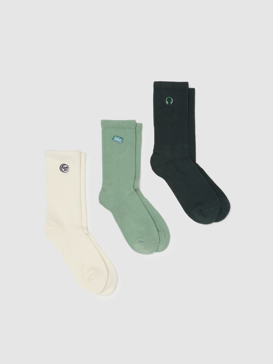 Pack of three stretchy cotton sports socks_0