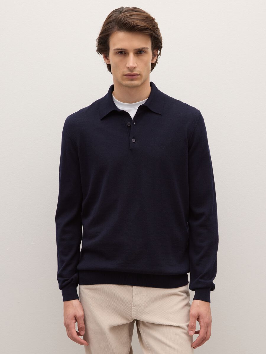 Blue Sweater in Pure Merino Wool_1